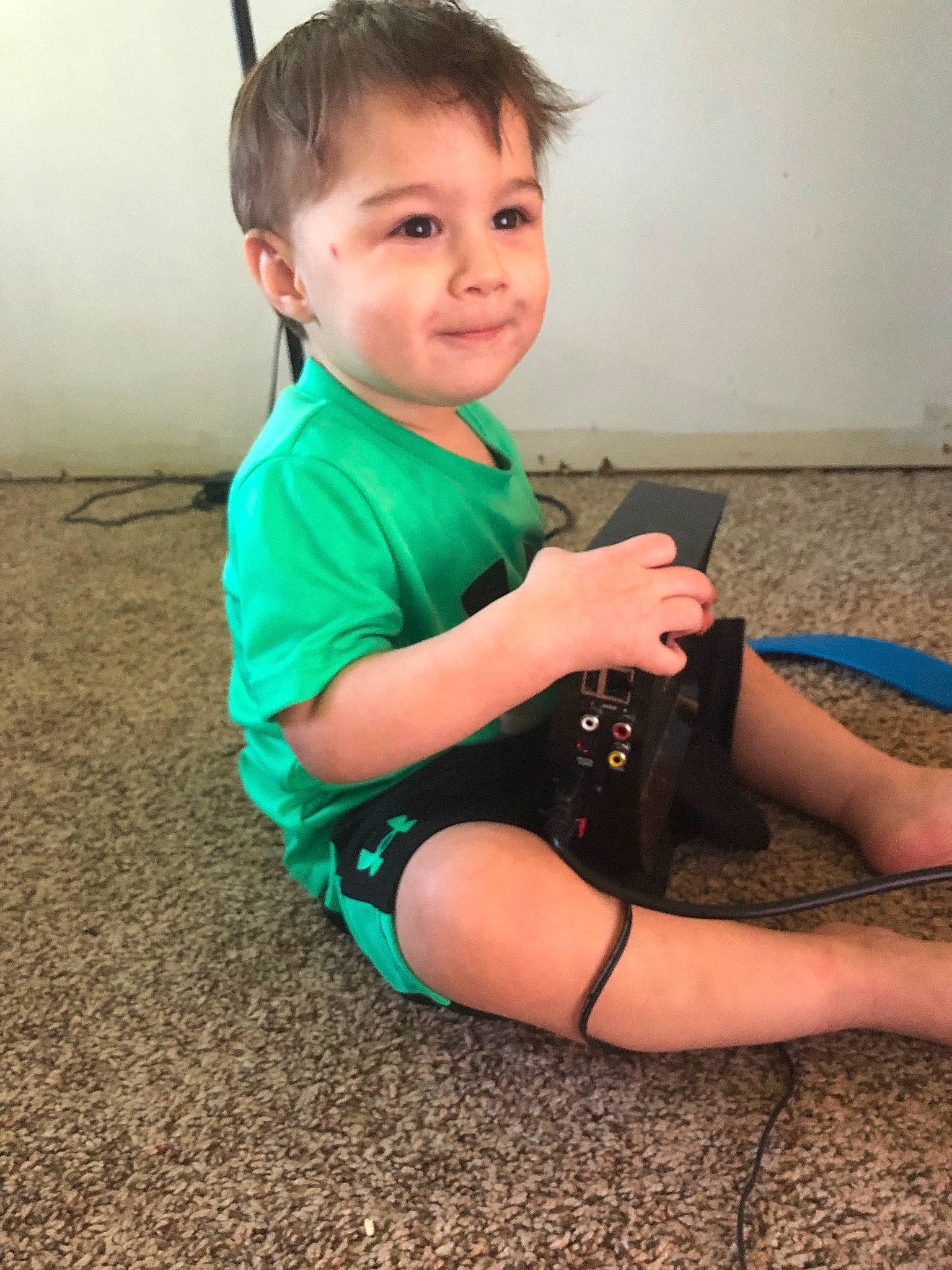 Kain joined the competition — help win amazing prizes! baby_toddler_clothing, barefoot, elbow, finger, flash_photography, foot, fun, grass, happy, human_leg, joint, knee, leg, person, shorts, sleeve, smile, t_shirt, thigh, thumb