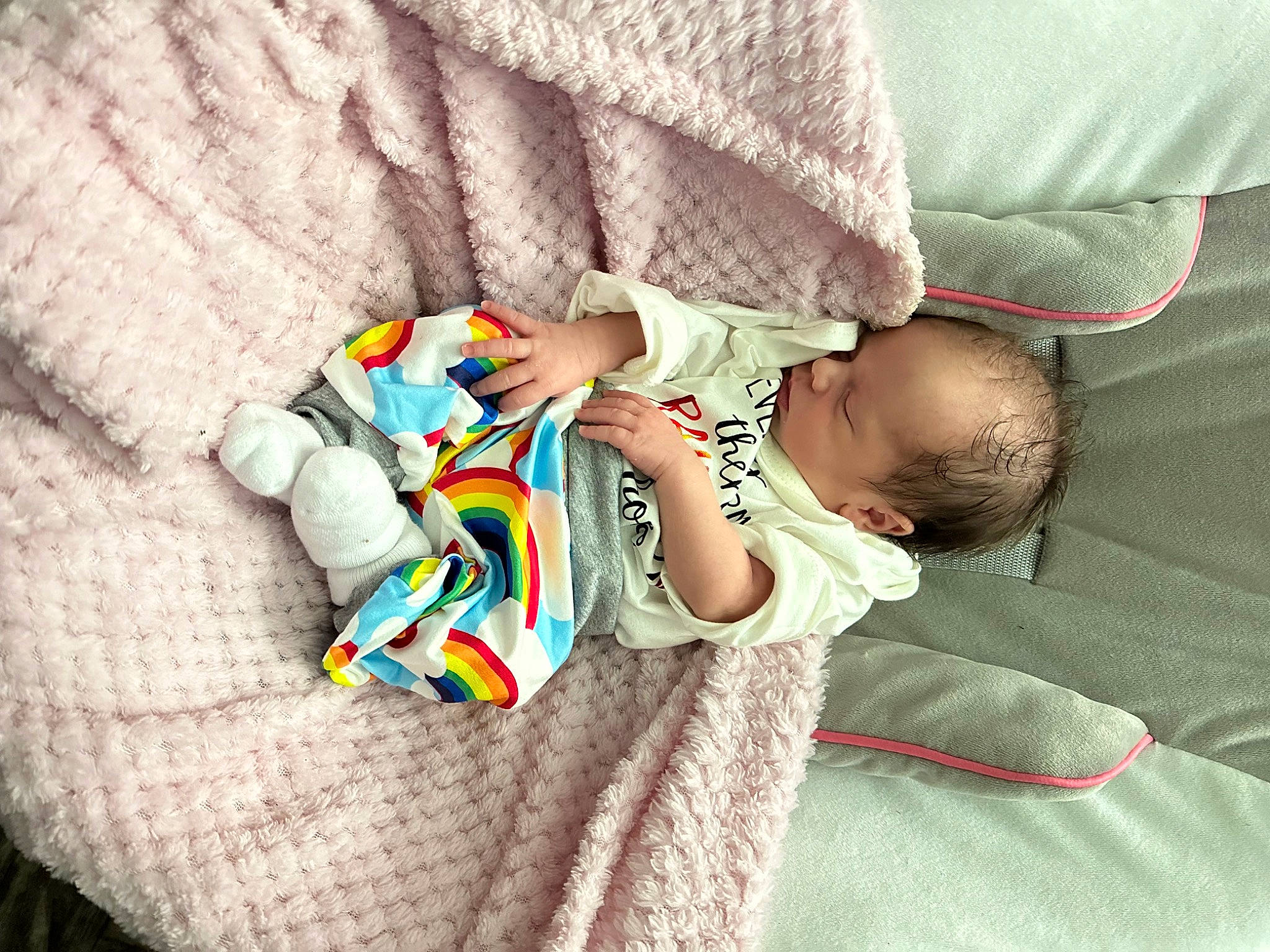 Novaleigh joined the competition — help win amazing prizes! arm, baby, baby_products, baby_sleeping, baby_toddler_clothing, bedtime, comfort, finger, hand, head, human_body, leg, linens, mammal, person, sitting, skin, sleeve, t_shirt, textile