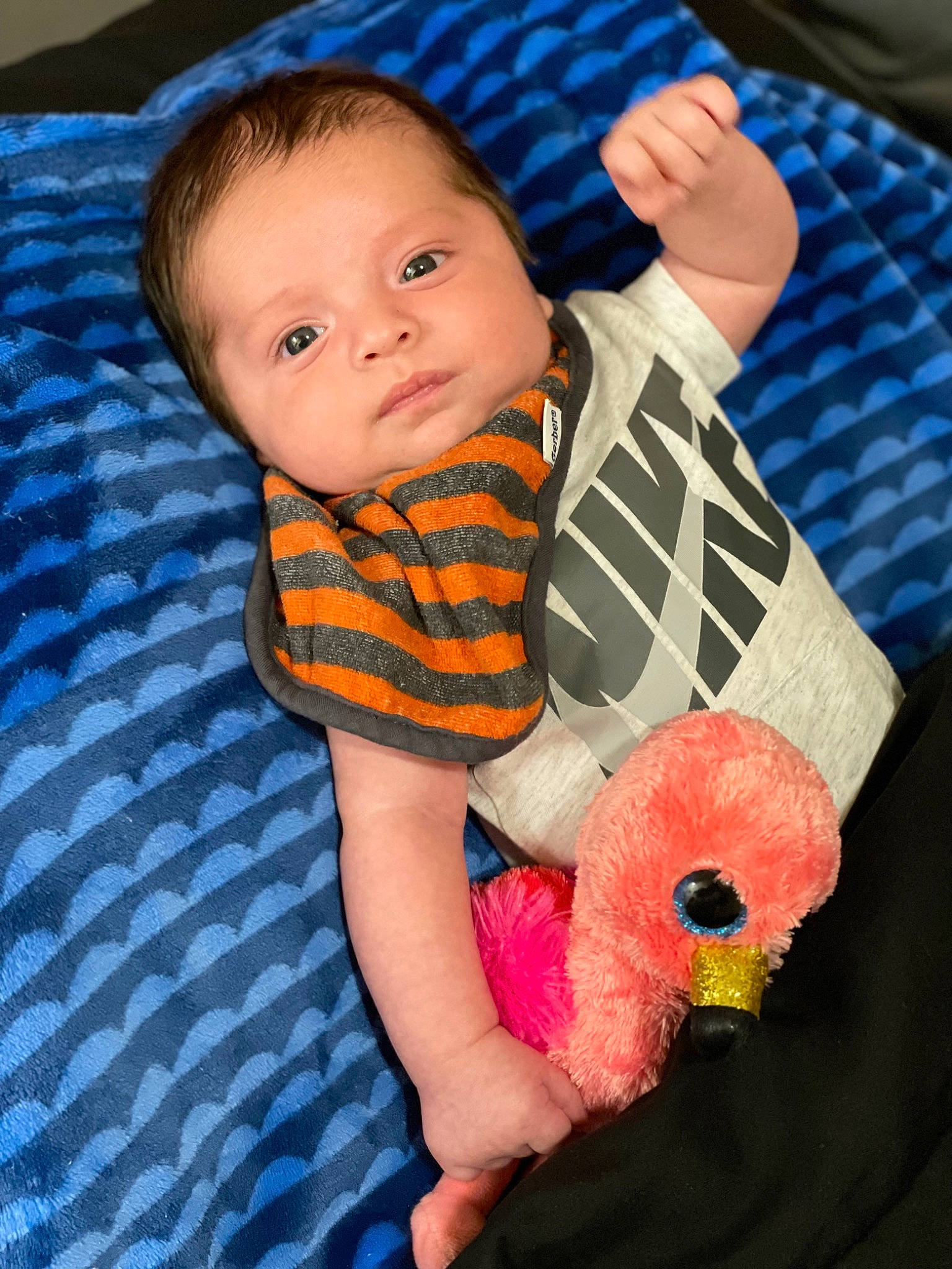 Julian joined the competition — help win amazing prizes! baby, baby_products, baby_toddler_clothing, beak, bird, blue, carmine, cheek, child, comfort, eye, finger, hand, linens, nail, pattern, person, sitting, sleeve, stuffed_toy