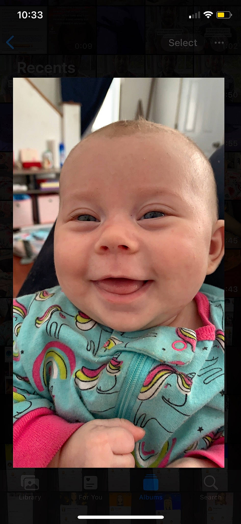 Tessa is registered to the contest to win money with this photo: baby, baby_laughing, baby_toddler_clothing, cheek, child, chin, collar, eyebrow, forehead, fun, happy, iris, joy, lip, mouth, nose, person, skin, sleeve, smile