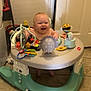 Creed Taylor joined the competition — help win amazing prizes! baby, child, walker, toy, floor, tile, door, cleaning_tools, broom, indoor, smile, happy, play, infant, person, home, furniture, plastic, colorful, face