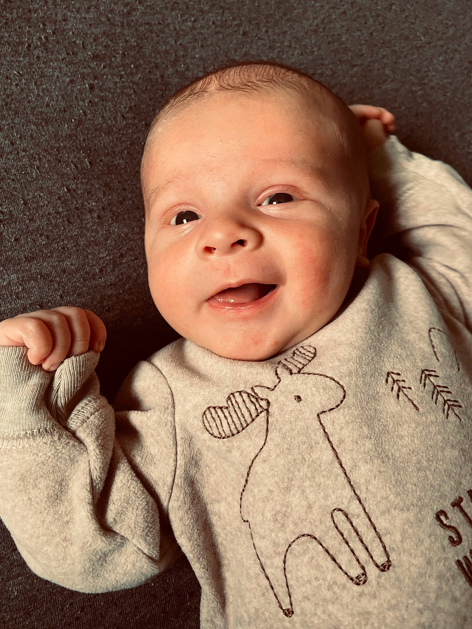 Jaxen is registered to the contest to win money with this photo: baby, baby_toddler_clothing, cheek, chin, eye, eyebrow, face, facial_expression, forehead, head, human, iris, lip, mouth, nose, organ, person, skin, sleeve, smile