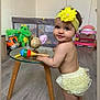 Eden participe au concours pour gagner de l'argent avec cette photo : baby, barefoot, child, clothing, cute, floor, glass_table, globe, headband, indoor, maraca, pink_flower, playpen, playroom, smile, table, toddler, toy, wooden_leg, yellow_flower