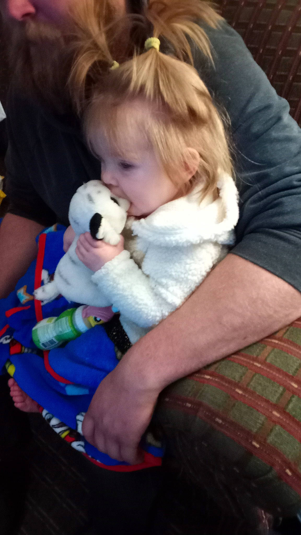 Audrianna joined the competition — help win amazing prizes! baby, baby_products, baby_toddler_clothing, child, comfort, fun, fur, grass, happy, human_body, iris, lap, pattern, person, sitting, stuffed_toy, t_shirt, teddy_bear, textile, toddler