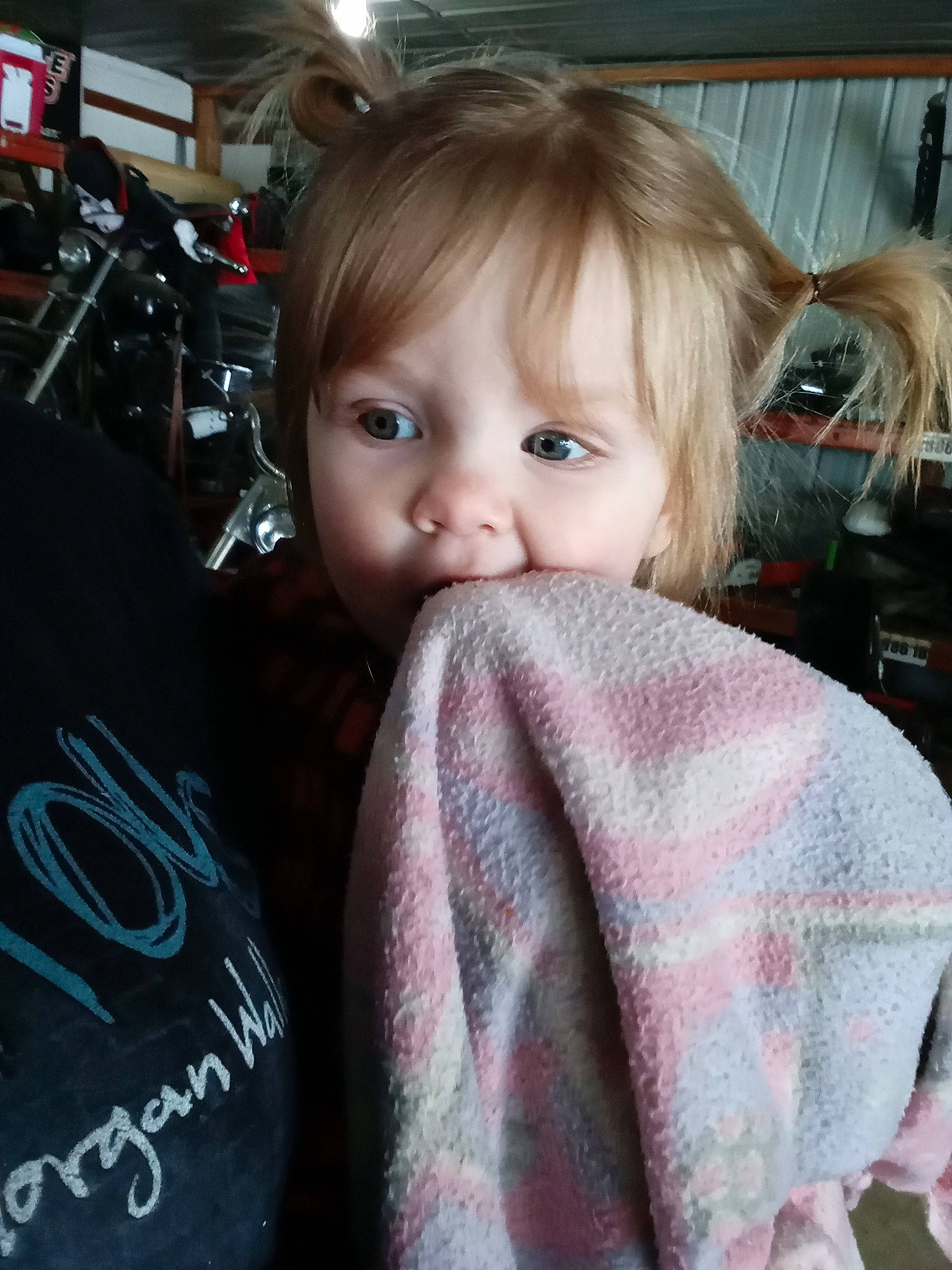 Audrianna is registered to the contest to win money with this photo: bangs, blond, brown_hair, camera, car_seat, cheek, child, cool, doll, eyewear, fur, hair_coloring, happy, long_hair, person, pink, product, street_fashion, t_shirt, toddler