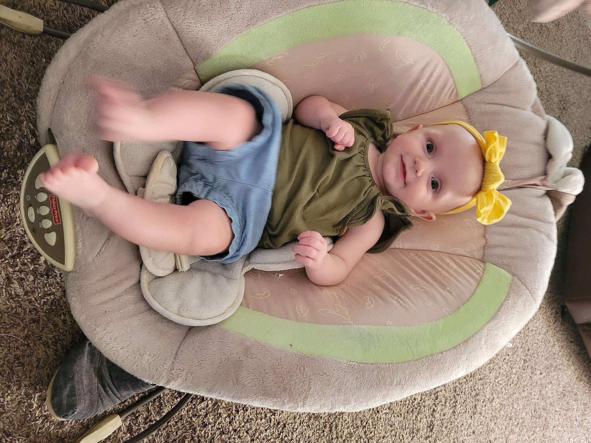Cheyenne joined the competition — help win amazing prizes! baby, baby_carriage, baby_products, baby_sleeping, baby_toddler_clothing, child, comfort, face, fashion_accessory, fun, grass, head, headgear, infant_bed, leg, linens, musical_instrument, person, sitting, skin