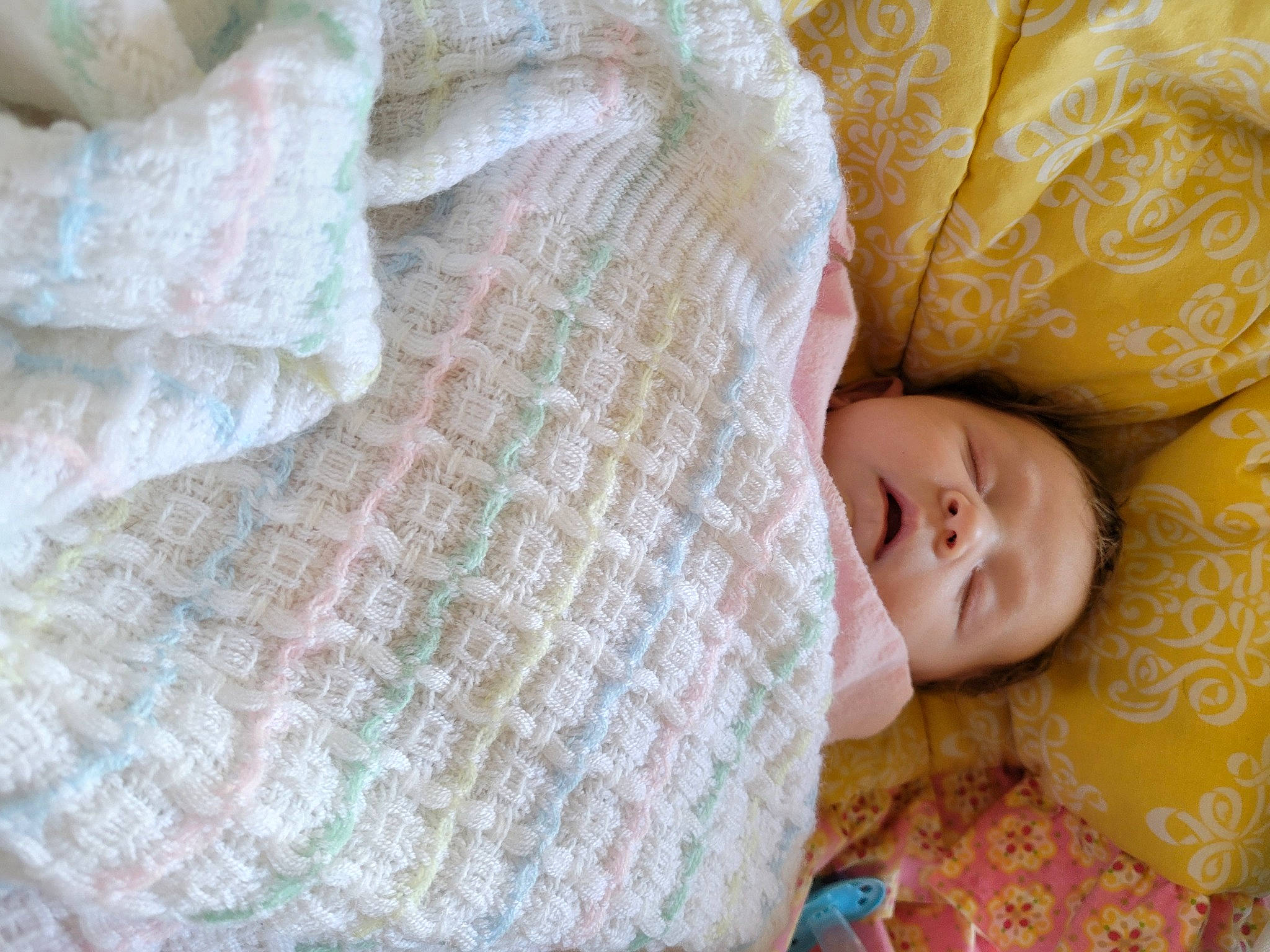 Crystal joined the competition — help win amazing prizes! baby, baby_sleeping, baby_toddler_clothing, bedding, bedtime, child, close_up, comfort, couch, hand, linens, pattern, person, room, skin, textile, toddler, vertebrate, wood, wool