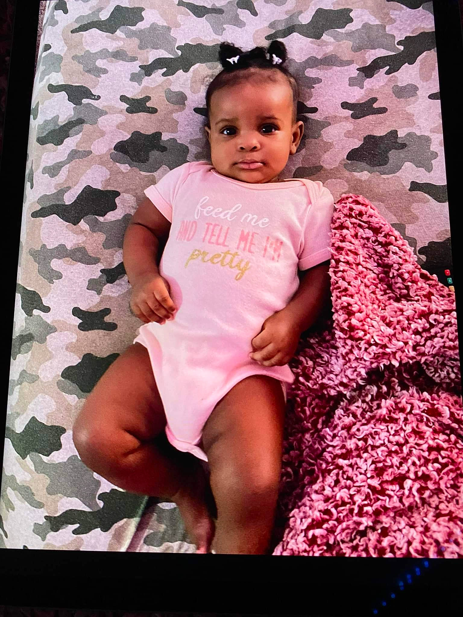 Arae'Yah is registered to the contest to win money with this photo: baby, baby_toddler_clothing, cheek, child, day_dress, flash_photography, happy, human_leg, jewellery, magenta, necklace, pattern, person, pink, portrait_photography, purple, sitting, sleeve, t_shirt, thigh