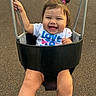 Hailey joined the competition — help win amazing prizes! baby, child, swing, playground, smiling, happy, laughing, portrait, face, hair_bow, pink, shirt, love_text, swing_seat, ropes, outdoor, play, sitting, legs, joy