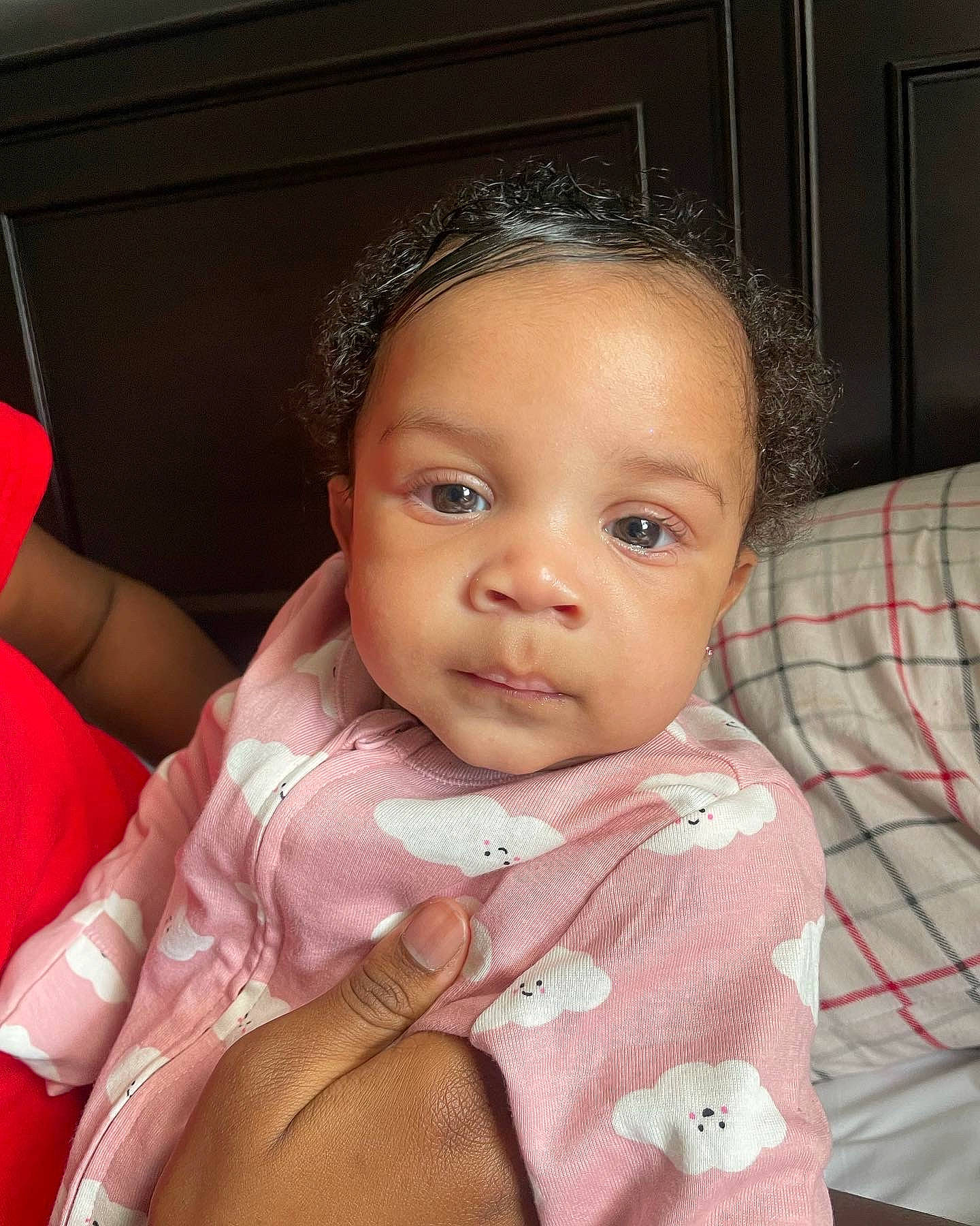 Gianna joined the competition — help win amazing prizes! baby, baby_toddler_clothing, cheek, chin, comfort, ear, eye, eyebrow, eyelash, forehead, happy, iris, lip, mouth, neck, nose, person, pink, skin, sleeve