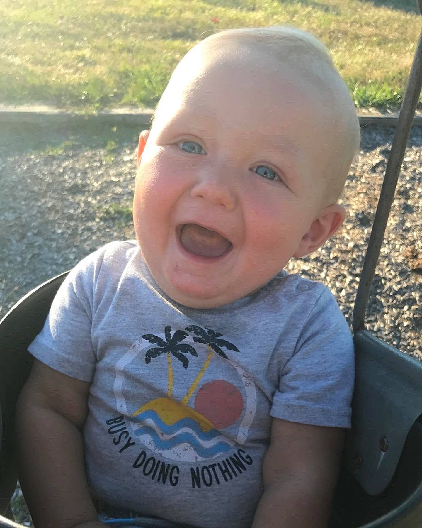 Jupiter joined the competition — help win amazing prizes! baby, baby_toddler_clothing, cheek, chin, eye, face, facial_expression, hairstyle, happy, human, iris, leaf, lip, mouth, nose, person, skin, sleeve, smile, standing