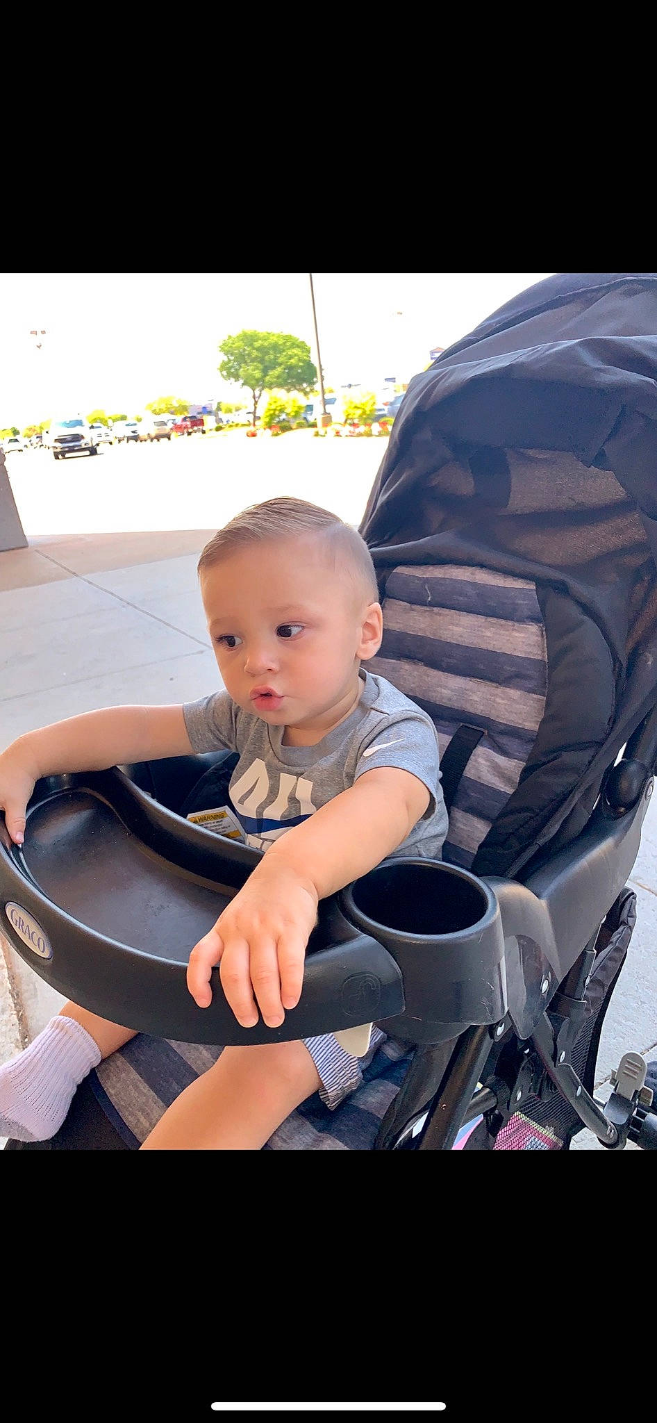 Braeden is registered to the contest to win money with this photo: baby, baby_carriage, baby_products, car_seat, child, person, product, sitting, toddler