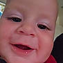 Archer joined the competition — help win amazing prizes! baby, close_up, face, smile, child, infant, cheeks, eyes, mouth, skin, head, expression, person, young, cute, happy, indoors, human, portrait, red_clothing