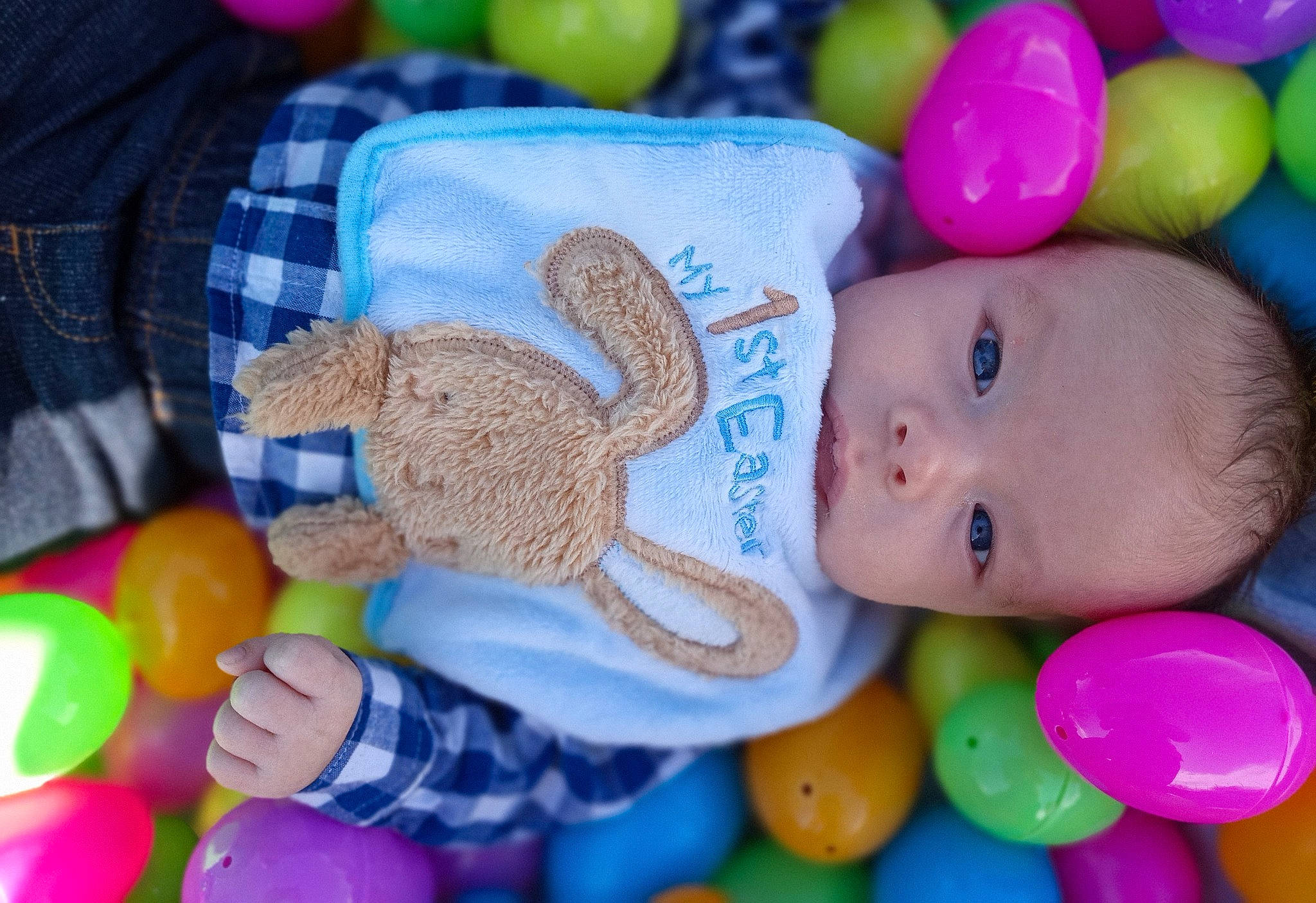 Braylon joined the competition — help win amazing prizes! baby, baby_playing_with_toys, baby_products, baby_toddler_clothing, blue, cheek, child, fun, happy, person, photograph, play, product, skin, snapshot, stuffed_toy, textile, toddler, toy, white