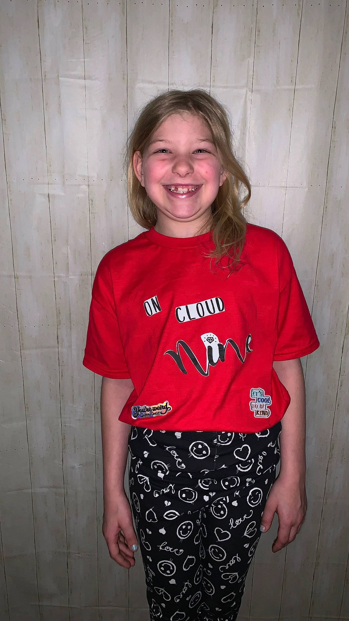 Bayleigh joined the competition — help win amazing prizes! arm, belt, blond, electric_blue, face, fashion_design, flash_photography, hair, happy, joy, knee, magenta, person, shoulder, sleeve, smile, sportswear, t_shirt, thigh, trunk