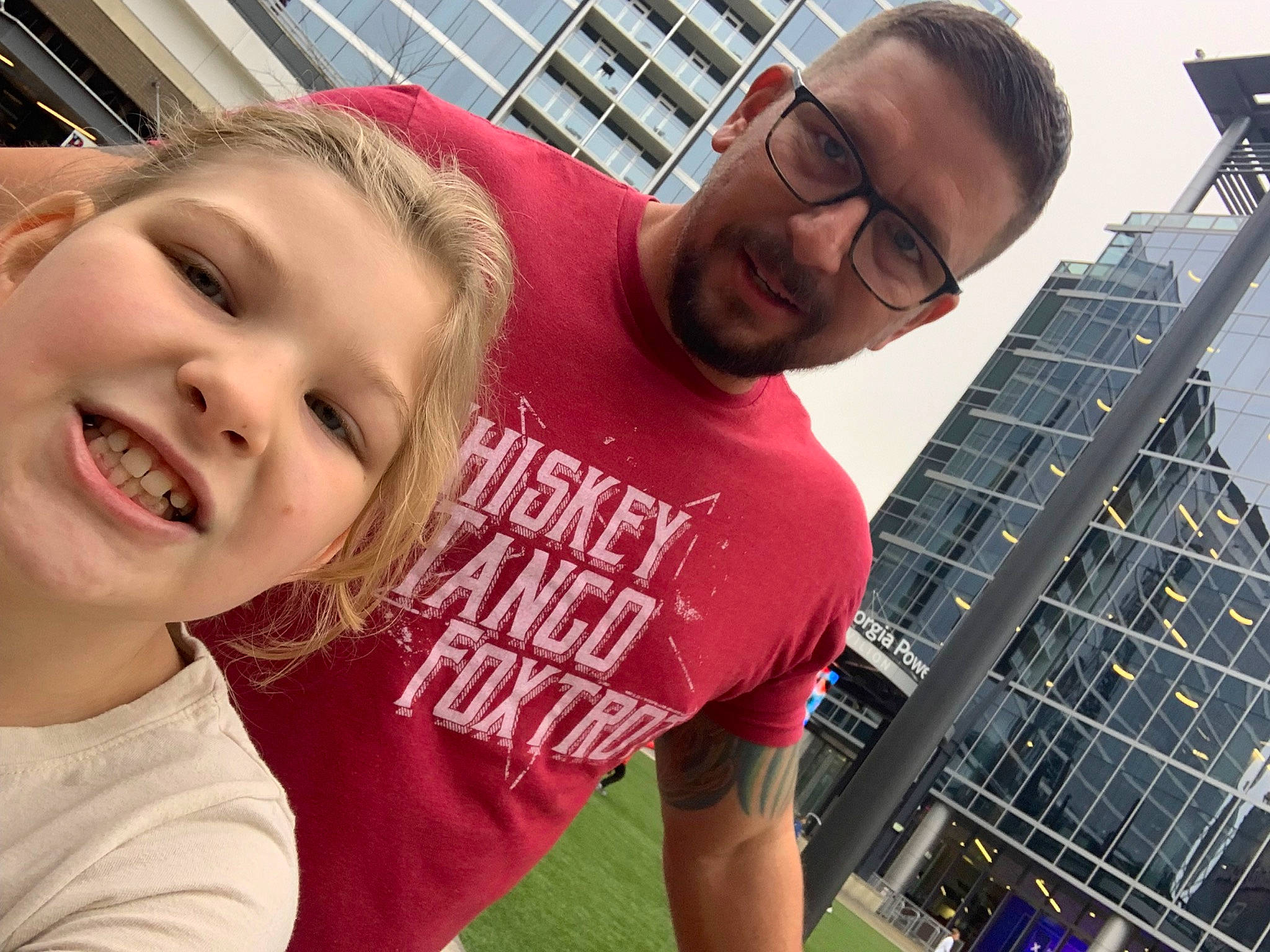 Bayleigh is registered to the contest to win money with this photo: child, chin, cool, eyewear, fun, happy, head, human_body, joy, leisure, mouth, people, person, product, red, selfie, sky, smile, snapshot, t_shirt