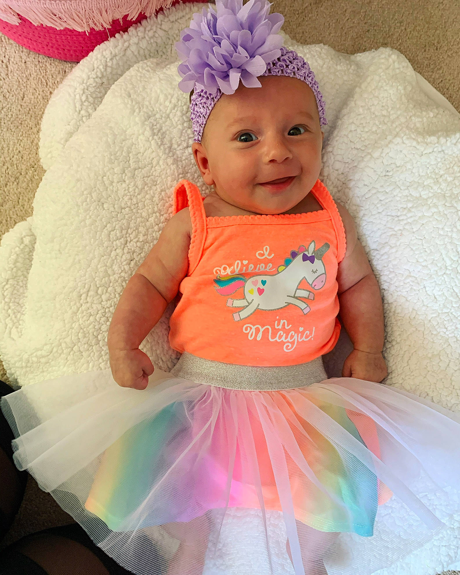 Ashlyn joined the competition — help win amazing prizes! baby, baby_products, baby_toddler_clothing, ballet_tutu, child, clothing, costume, costume_accessory, dress, hair_accessory, head, headgear, headpiece, headwear, iris, person, pink, product, purple, skin