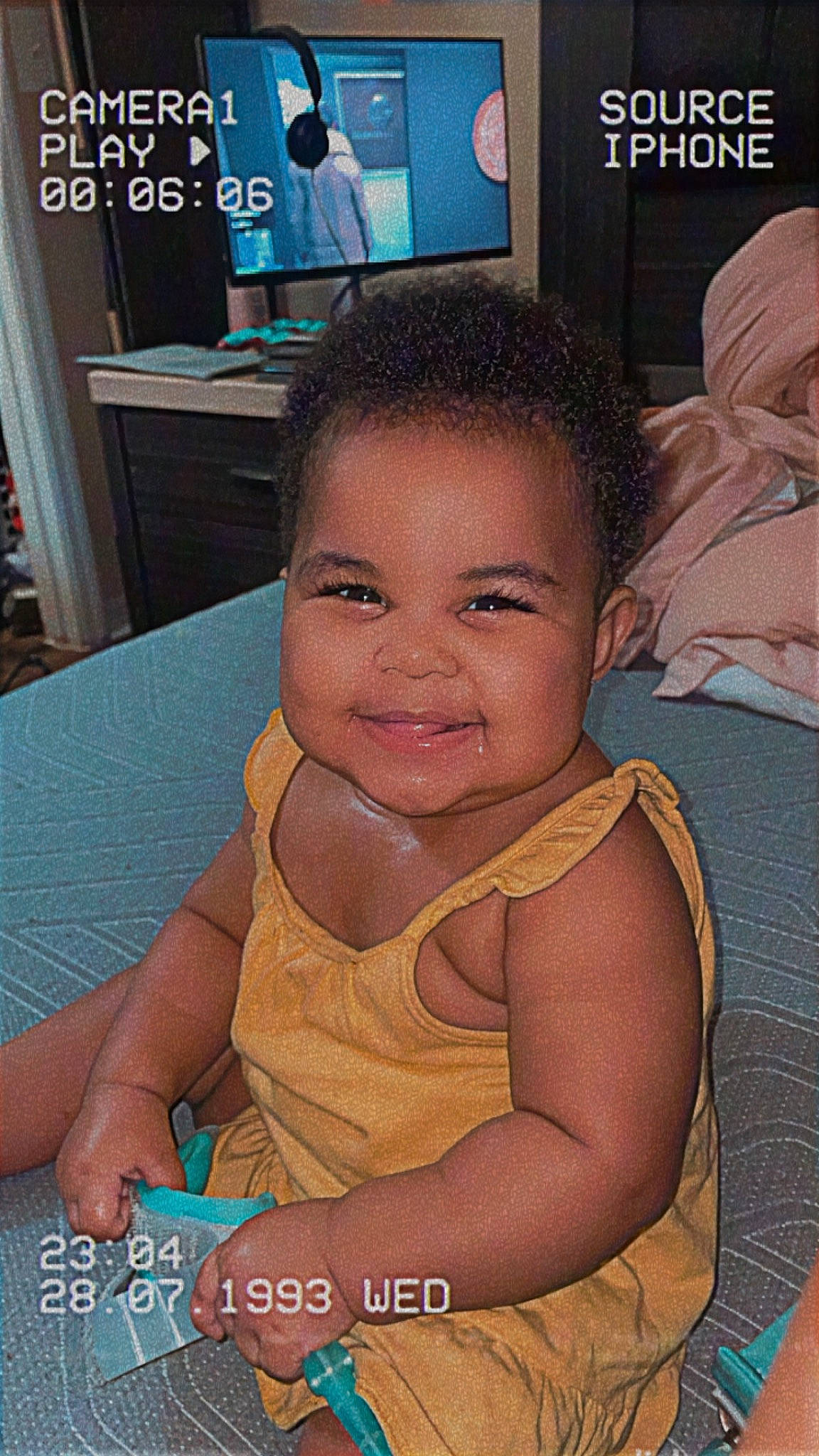 Nariah is registered to the contest to win money with this photo: abdomen, baby, cheek, chest, child, ear, eyebrow, eyelash, forehead, fun, happy, iris, joy, mouth, neck, nose, person, room, skin, smile