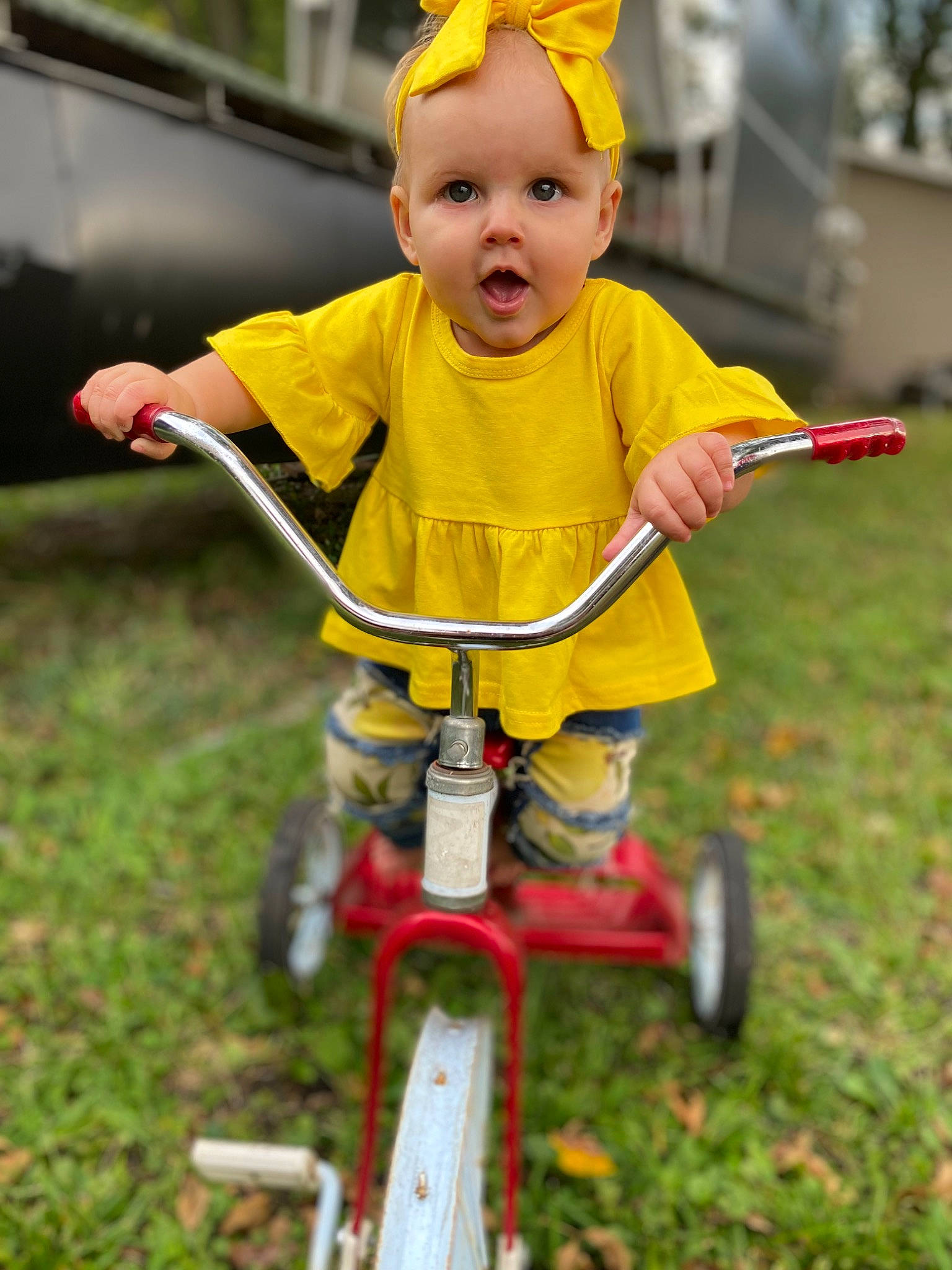 Megara joined the competition — help win amazing prizes! baby, baby_toddler_clothing, bicycle, bicycle_accessory, bicycle_frame, bicycle_handlebar, bicycle_part, bicycle_tire, bicycle_wheel, bicycles_equipment_and_supplies, child, fun, grass, person, recreation, riding_toy, shorts, surprise, tire, toddler