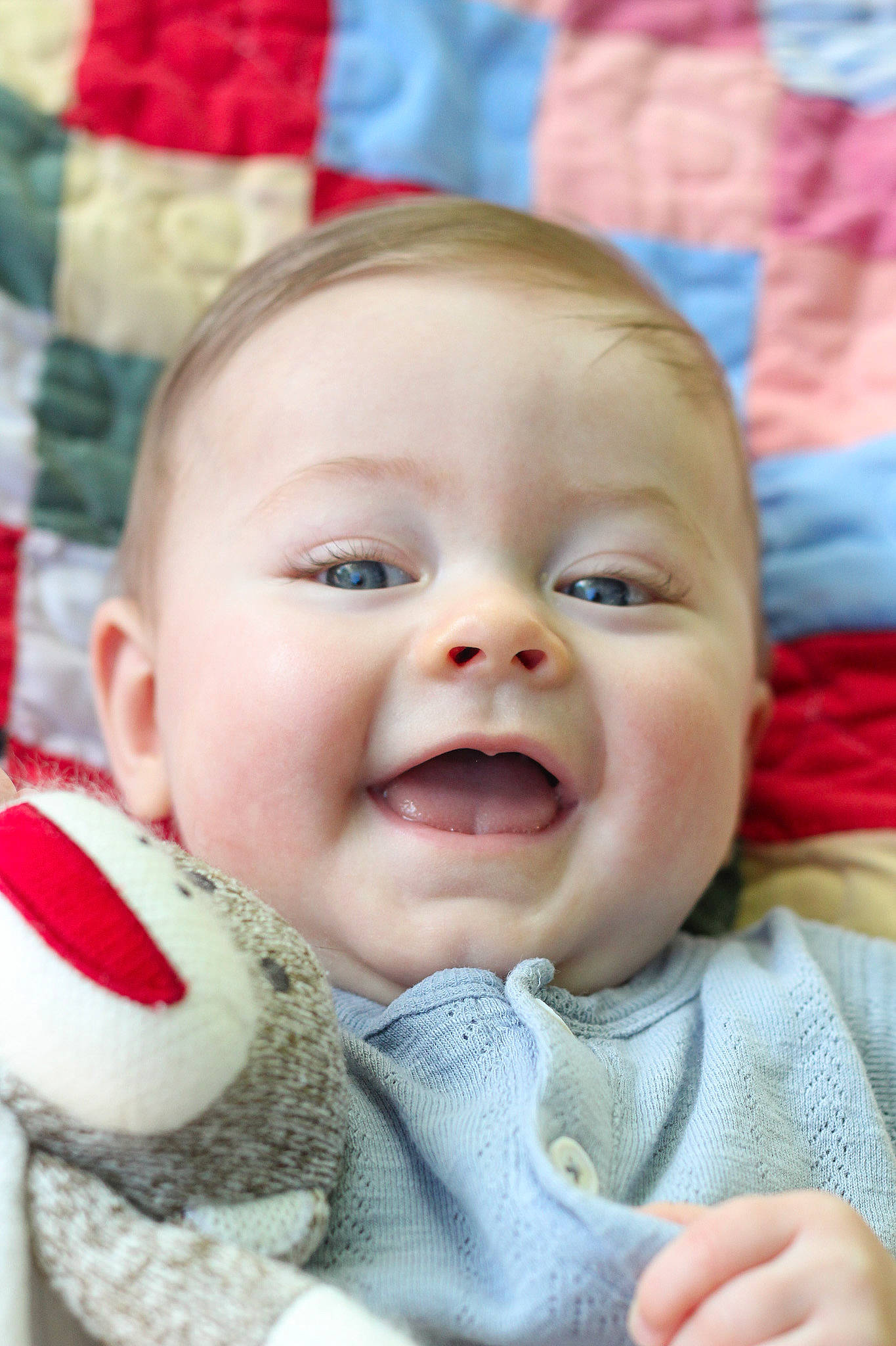 Finley is registered to the contest to win money with this photo: baby, baby_laughing, baby_making_funny_faces, cheek, child, close_up, face, facial_expression, happy, head, laugh, lip, mouth, nose, person, skin, smile, toddler