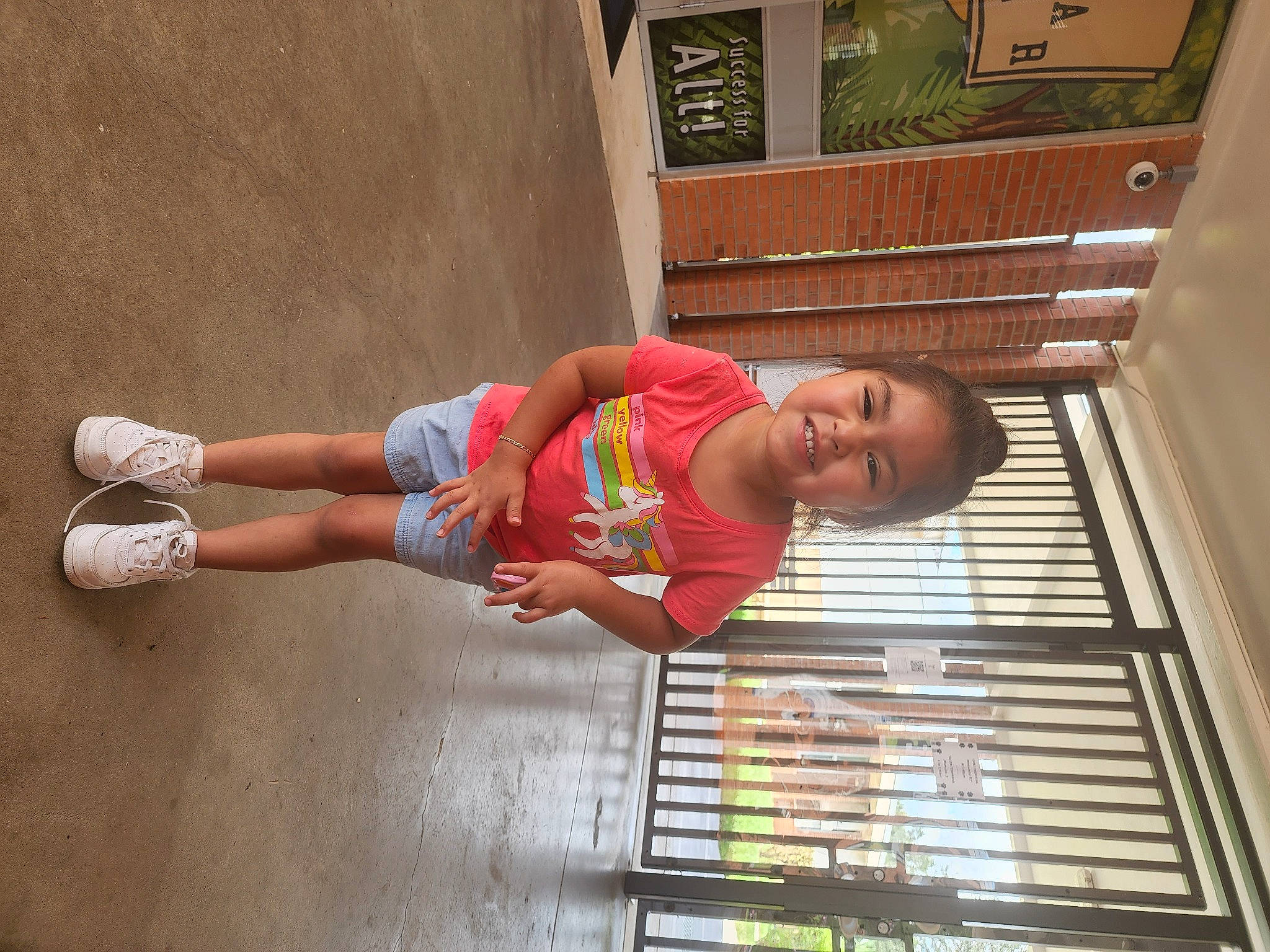 Annalise joined the competition — help win amazing prizes! concrete, foot, fun, human_leg, joy, knee, leisure, person, sandal, shorts, smile, t_shirt, thigh, toddler, tree, vacation, waist, wood