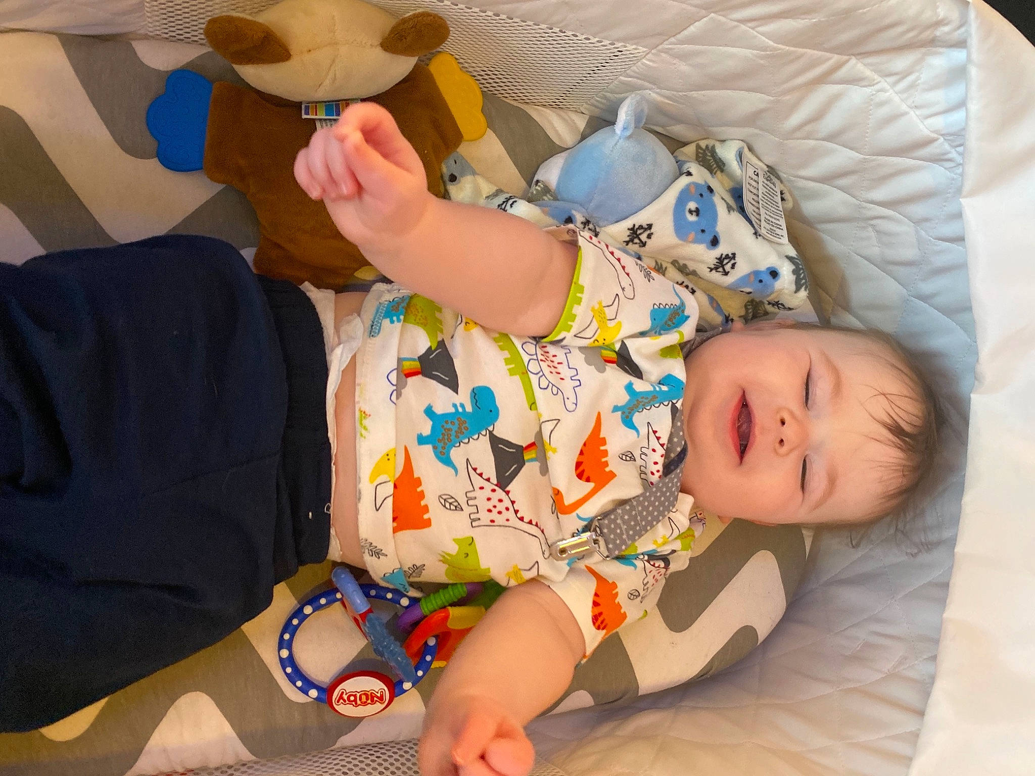 Jacob joined the competition — help win amazing prizes! arm, baby, baby_products, baby_sleeping, baby_toddler_clothing, child, comfort, finger, hand, head, human_leg, linens, nail, person, room, sitting, sleeve, t_shirt, thigh, toddler