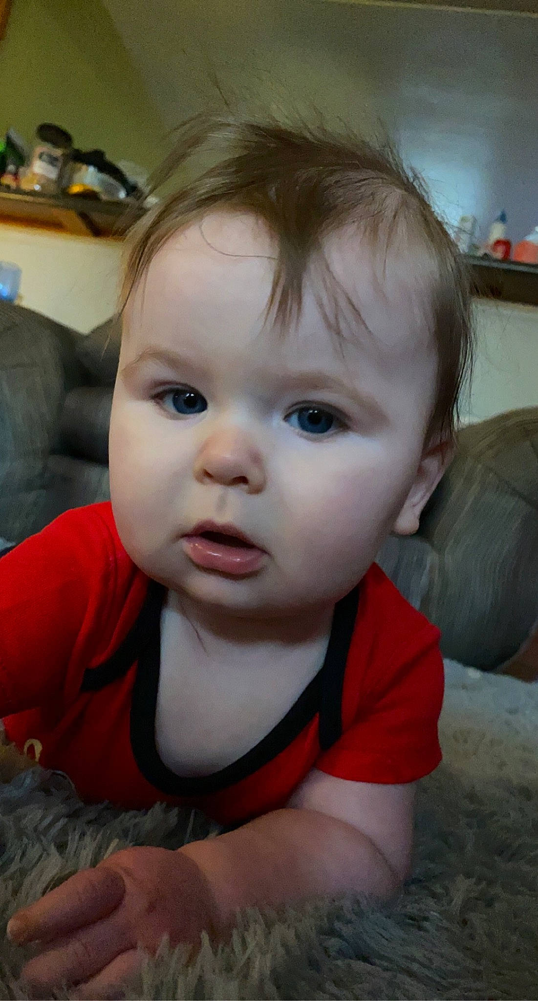 Jacob is registered to the contest to win money with this photo: baby, baby_toddler_clothing, cheek, child, chin, ear, eyebrow, eyelash, facial_expression, forehead, hairstyle, iris, lip, mammal, mouth, nose, person, skin, sleeve, toddler