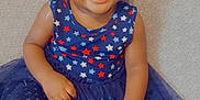 Aaliyah is registered to the contest to win money with this photo: toddler, child, smiling, dress, blue_dress, red_shoes, sitting, couch, happy, face, person, indoors, cute, young_child, star_pattern, short_hair, skin, hand, footwear, portrait