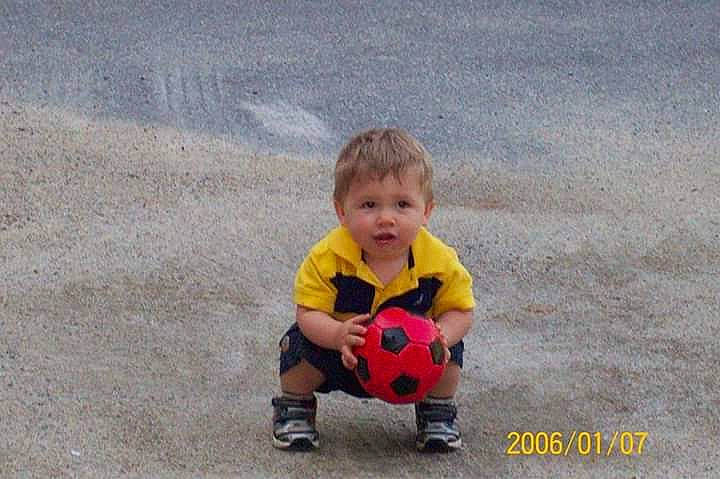 Abel is registered to the contest to win money with this photo: ball, child, football, fun, person, play, soccer_ball, toddler, vacation