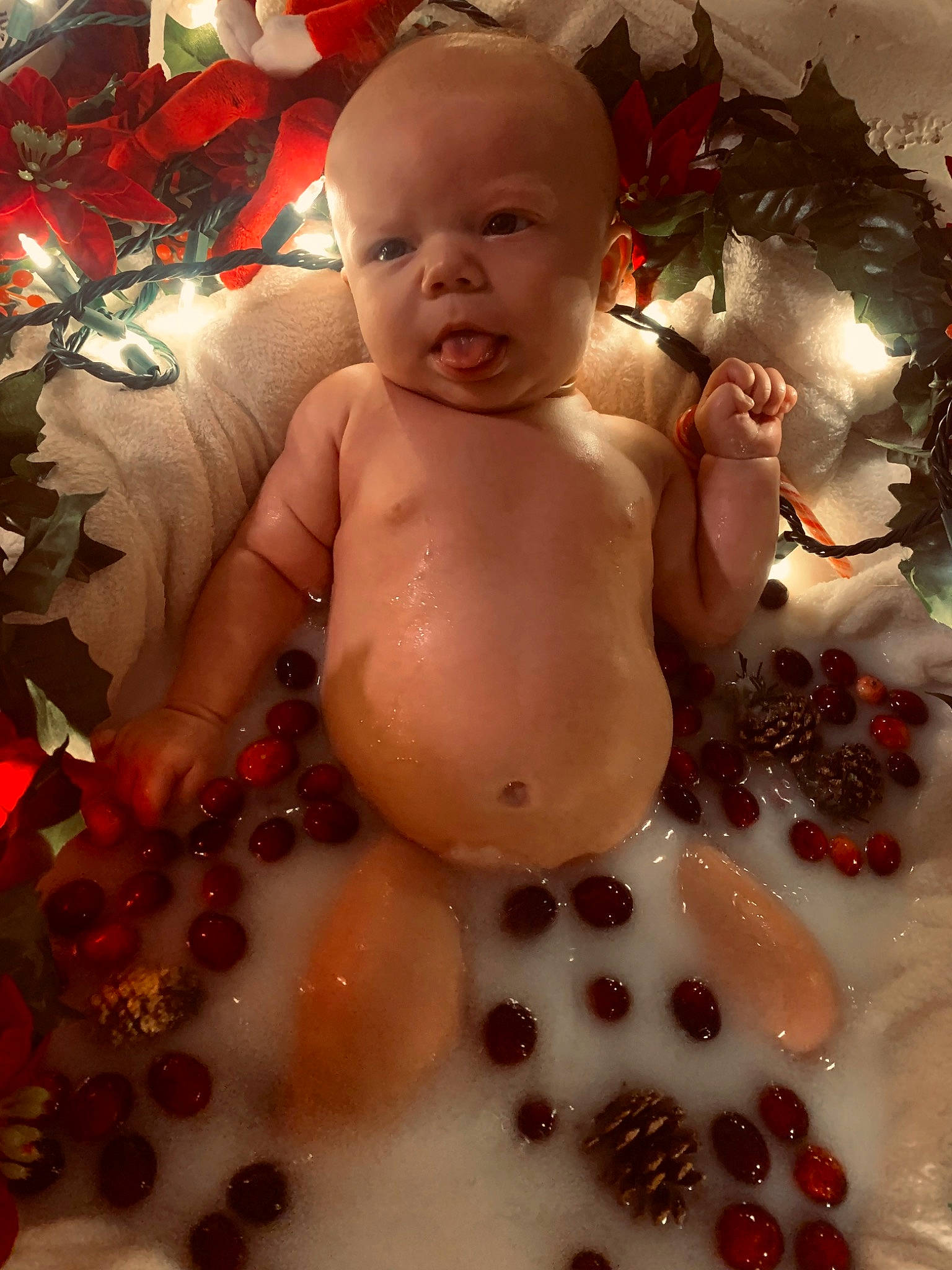 Aj is registered to the contest to win money with this photo: abdomen, art, baby, cheek, chest, close_up, eye, happy, head, light, mouth, nose, person, pink, red, skin, stomach, toddler, toy, trunk