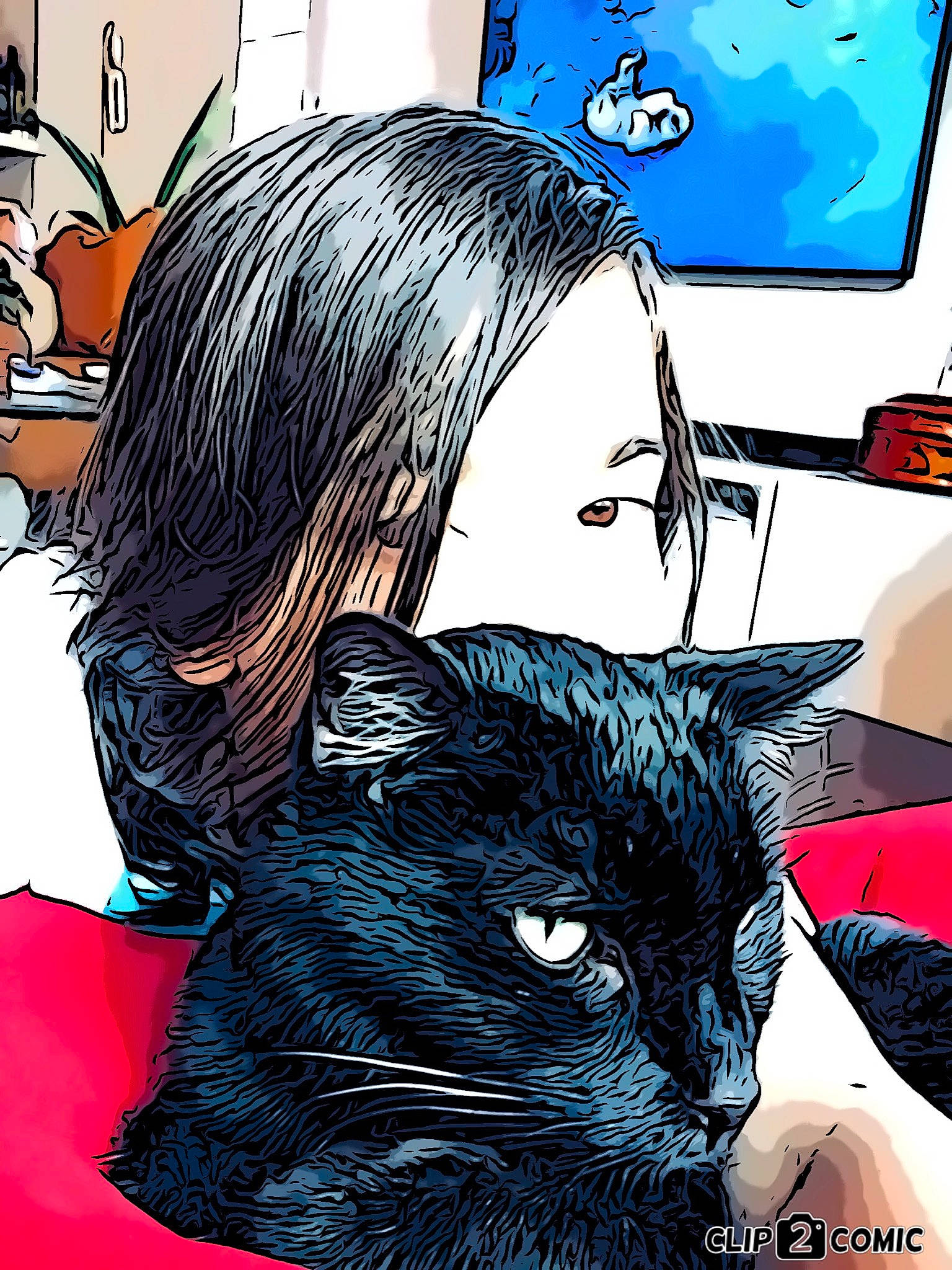 Jack a rejoint le concours — aidez-le/la à gagner de superbes lots ! art, black_hair, carnivore, cat, cool, drawing, felidae, fictional_character, font, fur, graphic_design, illustration, mouth, organism, painting, small_to_medium_sized_cats, snapshot, snout, visual_arts, whiskers