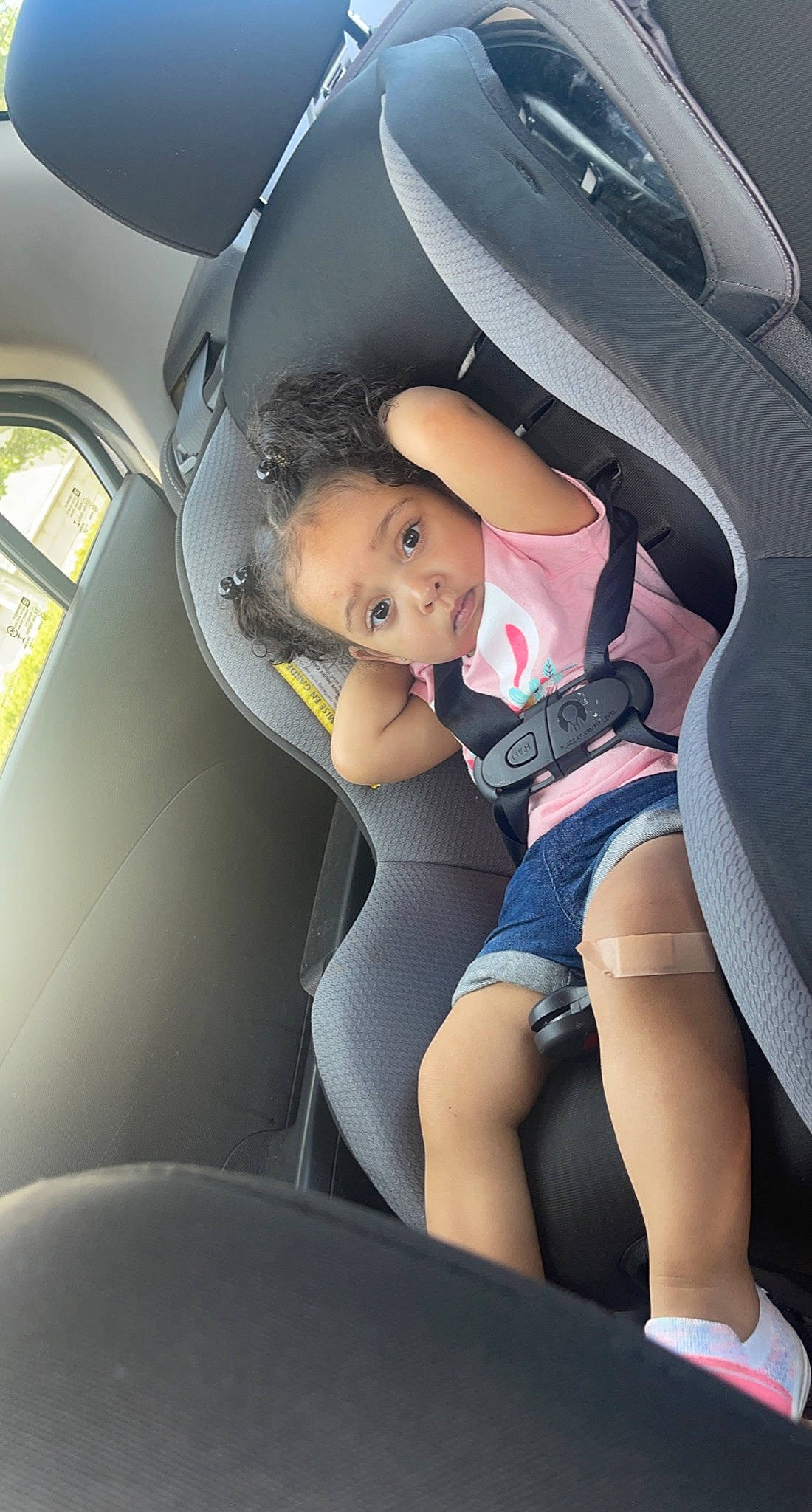 Aubri joined the competition — help win amazing prizes! arm, auto_part, automotive_design, black_hair, car, car_seat, car_seat_cover, comfort, flash_photography, head_restraint, human_leg, knee, leg, motor_vehicle, person, personal_luxury_car, steering_part, steering_wheel, thigh, vehicle_door