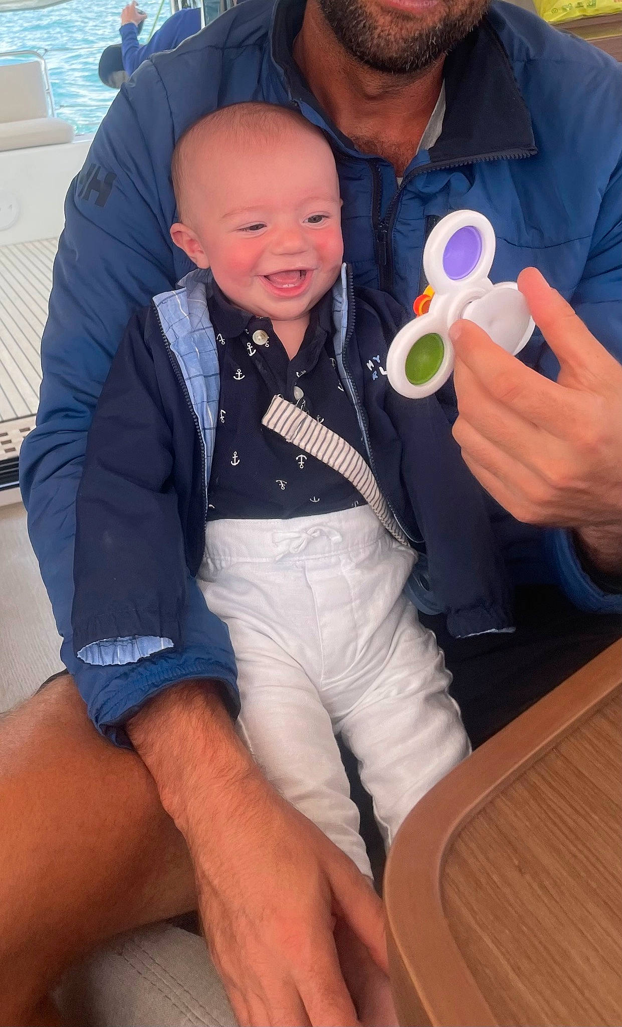 Camden joined the competition — help win amazing prizes! baby, baby_toddler_clothing, button, child, electric_blue, event, formal_wear, fun, happy, human_leg, joy, knee, lap, leisure, person, shorts, sitting, sleeve, smile, t_shirt