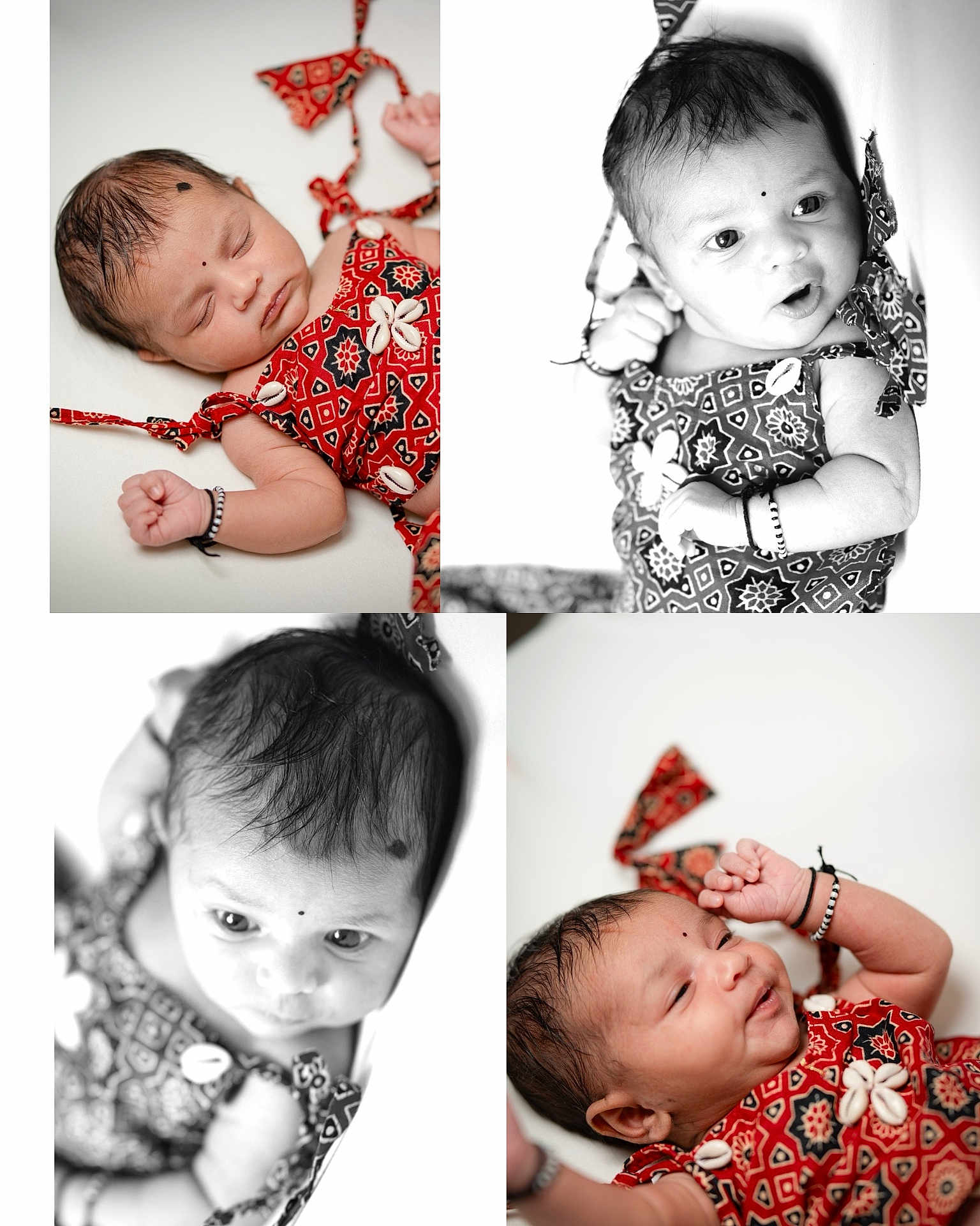 Anaya joined the competition — help win amazing prizes! baby, infant, child, portrait, closeup, patterned_clothing, bracelet, sleeping, awake, black_and_white, color, cute, expression, newborn, lying_down, face, hand, head, skin, indoor