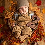 Daniel participe au concours pour gagner de l'argent avec cette photo : baby, child, infant, overalls, hat, bear_ears, wooden_bowl, wooden_floor, autumn_leaves, fall, orange_leaves, red_leaves, yellow_leaves, number_two, plush_blanket, cute, portrait, seasonal, cozy, indoor