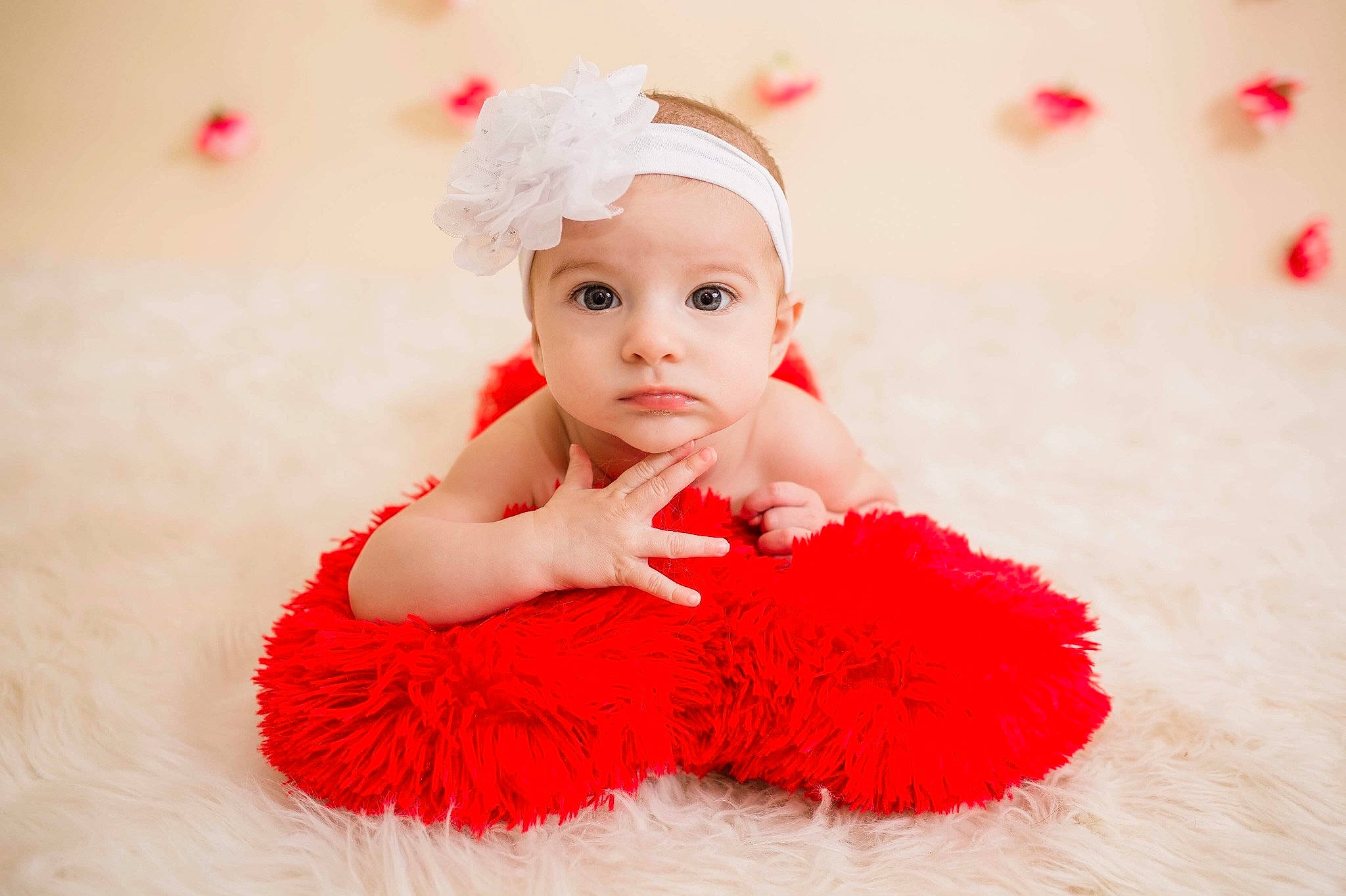 Emorie joined the competition — help win amazing prizes! baby, child, costume, costume_accessory, fur, person, pink, red, skin, toddler