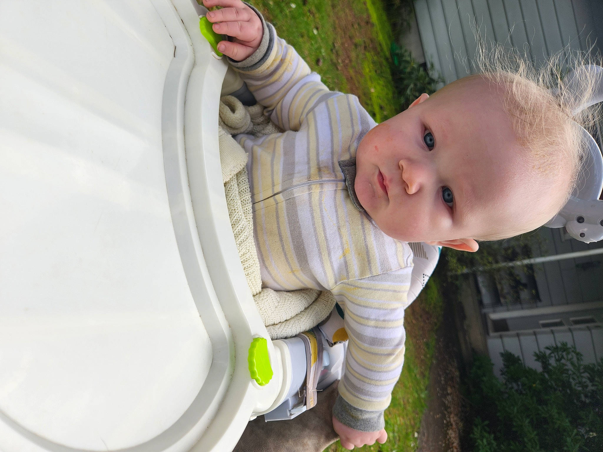 Kalel joined the competition — help win amazing prizes! baby, baby_products, baby_toddler_clothing, child, dress, fun, grass, hairstyle, happy, human_body, leisure, nose, people_in_nature, person, plant, recreation, sitting, smile, toddler, tree