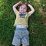 Grayson joined the competition — help win amazing prizes! barefoot, boy, casual_clothing, child, daytime, grass, greenery, happy, leaves, lying_down, nature, outdoor, playful, portrait, relaxed, shorts, smiling, summer, sunlight, yellow_shirt