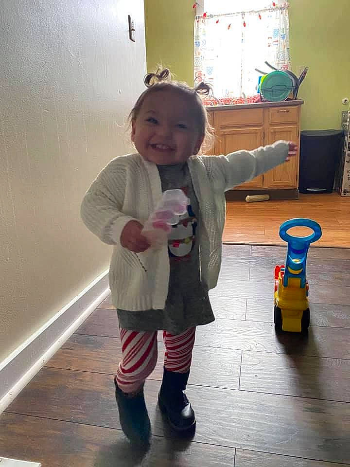 Nella joined the competition — help win amazing prizes! baby, baby_toddler_clothing, boot, child, joy, person, plastic, play, riding_toy, rolling, sock, standing, toddler, toy