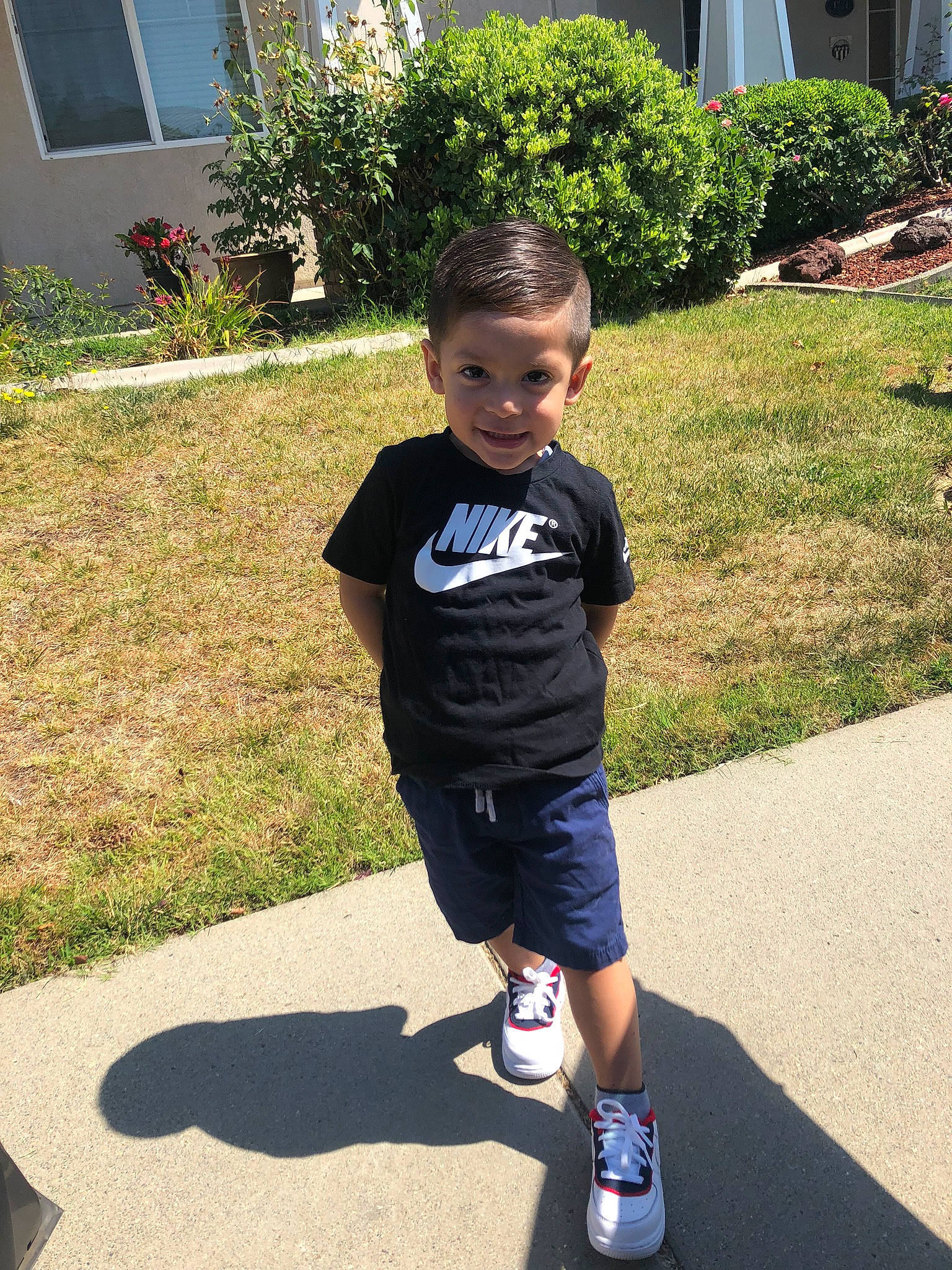 Nicholas joined the competition — help win amazing prizes! child, footwear, grass, home, joint, joy, knee, leg, male, person, plant, play, recreation, shoe, shoulder, standing, summer, t_shirt, toddler, vacation