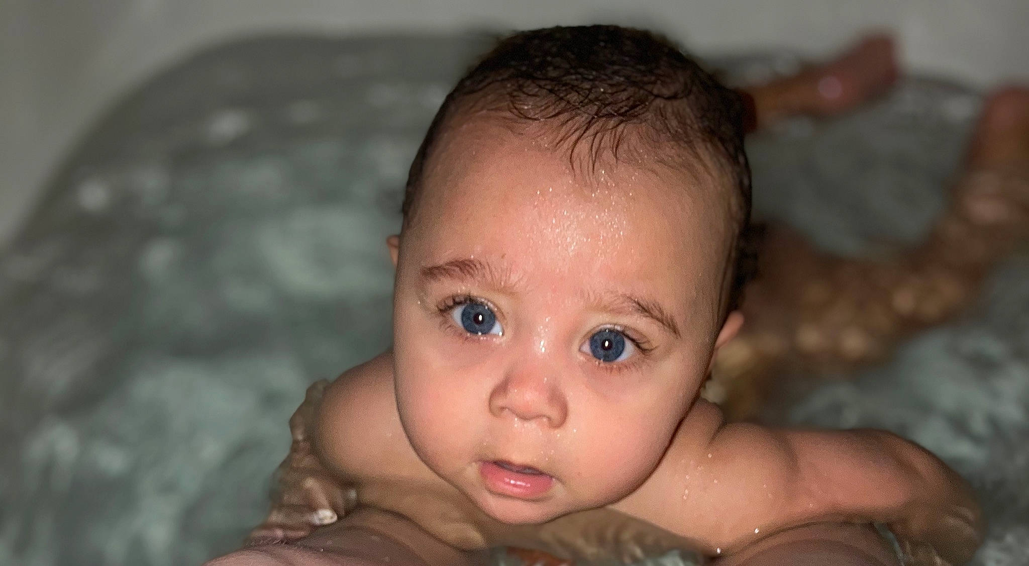 Leszeki joined the competition — help win amazing prizes! baby, bathing, black_hair, cheek, child, close_up, ear, eyebrow, eyelash, flash_photography, forehead, fun, happy, iris, lip, mouth, nose, person, skin, toddler