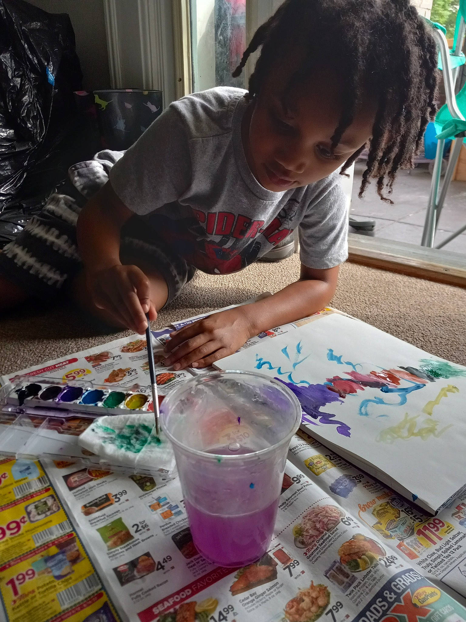 Zion joined the competition — help win amazing prizes! art, artist, child, child_art, drinking_straw, flooring, fun, glass, illustration, leisure, nail, paint, painter, painting, person, play, science, t_shirt, table, toddler