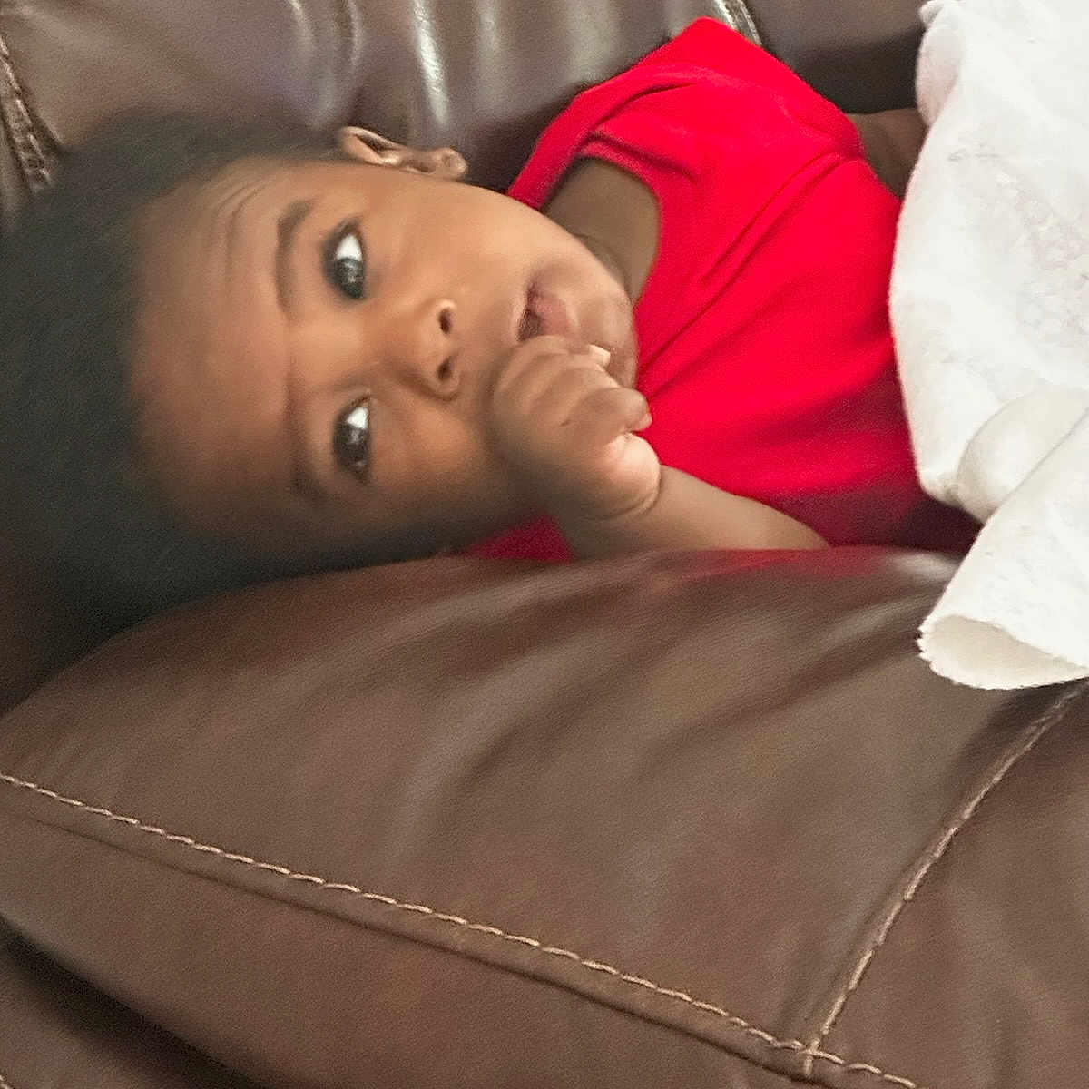 Micah joined the competition — help win amazing prizes! baby, blanket, bodypart, chair, clothing, couch, cushion, face, finger, furniture, hand, happy, head, homedecor, person, photography, portrait, sleeping, smile, t_shirt