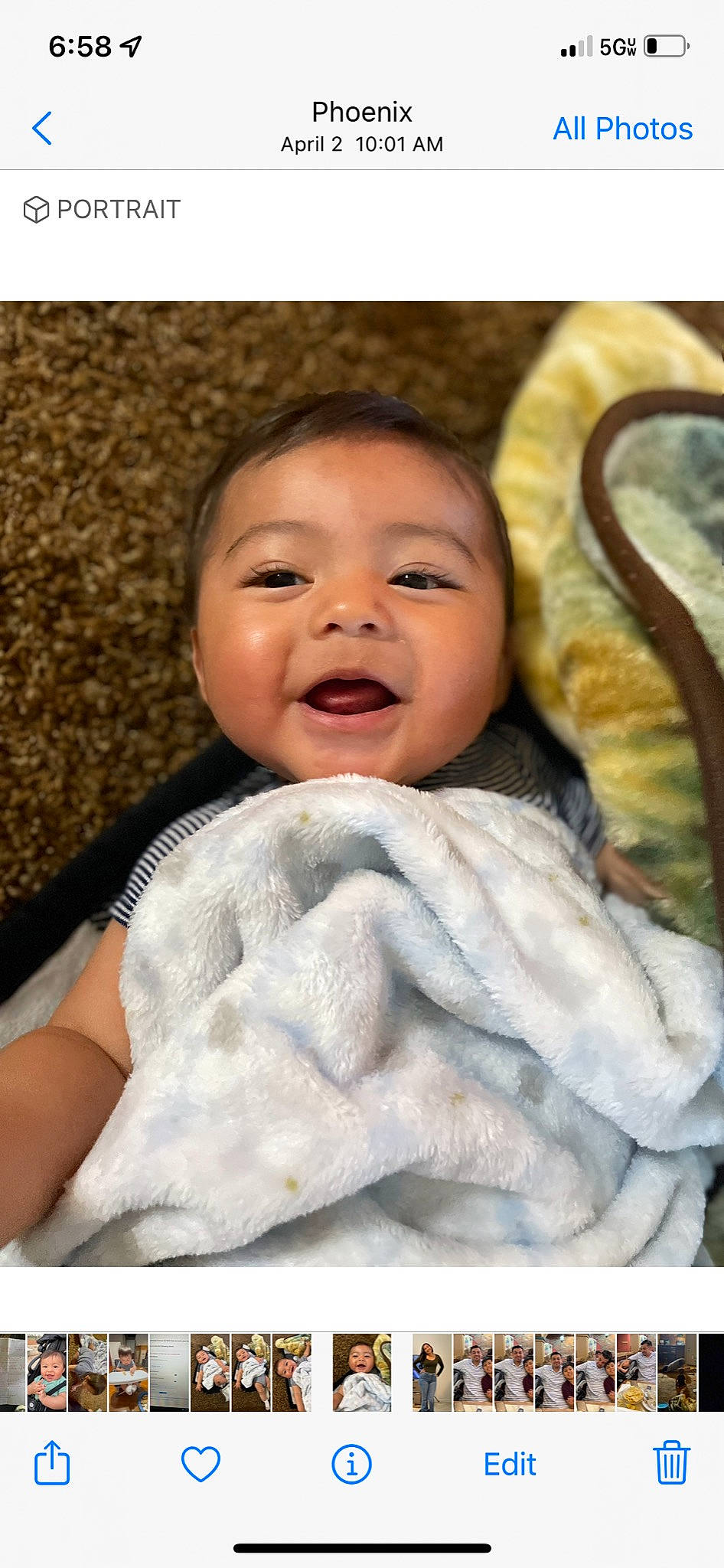 Israel is registered to the contest to win money with this photo: baby, baby_products, baby_toddler_clothing, beauty, cheek, child, comfort, flash_photography, fun, gesture, happy, linens, lip, mouth, nose, person, sitting, skin, smile, toddler