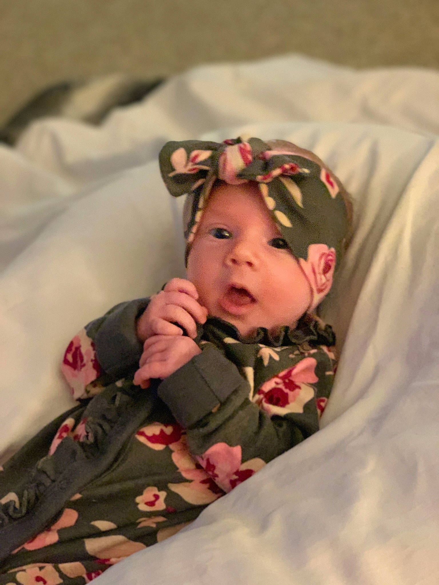Maggie joined the competition — help win amazing prizes! baby, baby_products, baby_toddler_clothing, cheek, comfort, costume, eye, eyebrow, fun, fur, headgear, headwear, human_body, linens, military_camouflage, pattern, person, room, sleeve, sunglasses