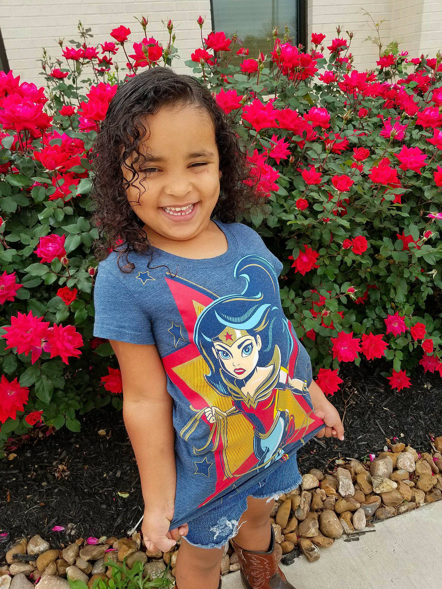 Danika joined the competition — help win amazing prizes! child, day, floristry, flower, flower_arranging, fun, garden, girl, happiness, joy, pattern, person, pink, plant, play, smile, spring, summer, textile, toddler