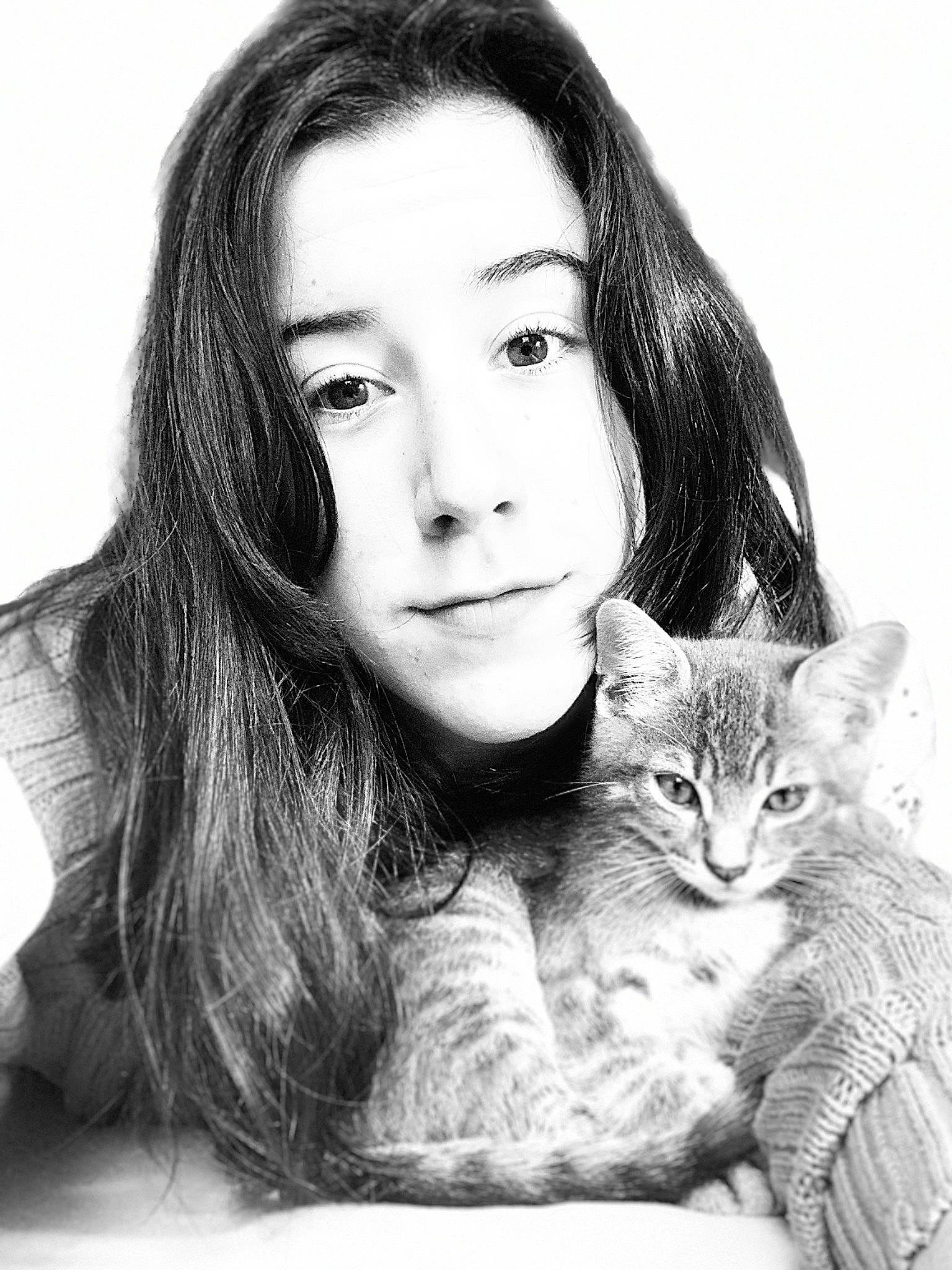 Scapin participe au concours pour gagner de l'argent avec cette photo : black_and_white, carnivore, cat, comfort, eye, eyelash, felidae, flash_photography, gesture, happy, iris, jaw, layered_hair, long_hair, monochrome, monochrome_photography, small_to_medium_sized_cats, step_cutting, style, whiskers