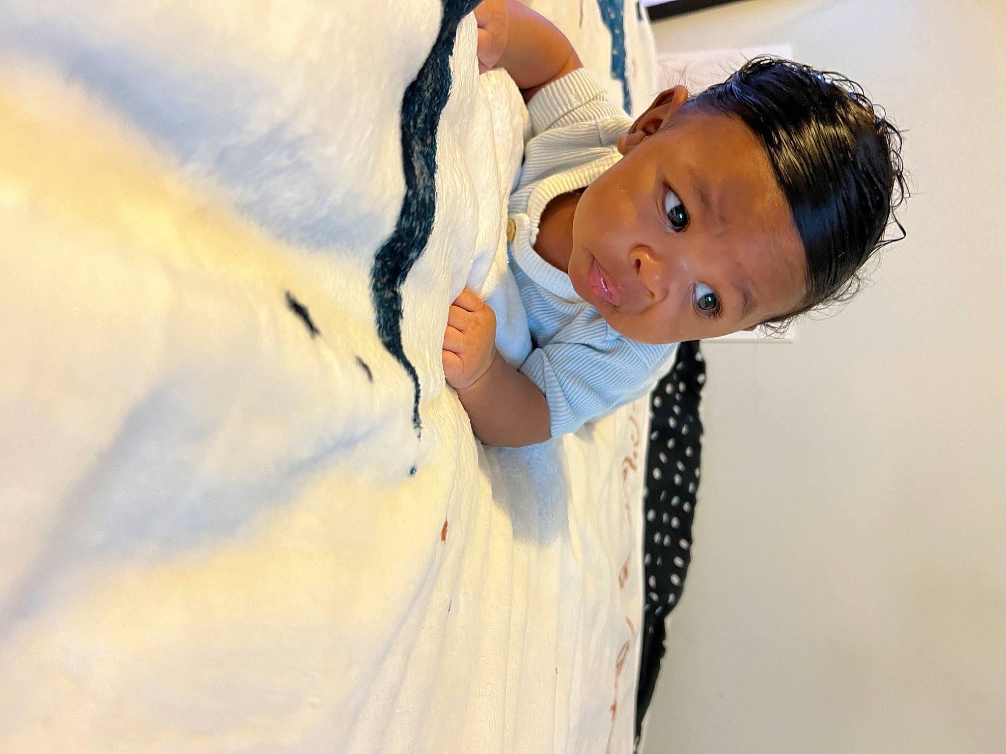 Lennox is registered to the contest to win money with this photo: baby, child, elbow, event, eye, flash_photography, fun, gesture, hair, happy, head, landscape, leisure, people_in_nature, person, portrait_photography, sleeve, t_shirt, toddler, tradition