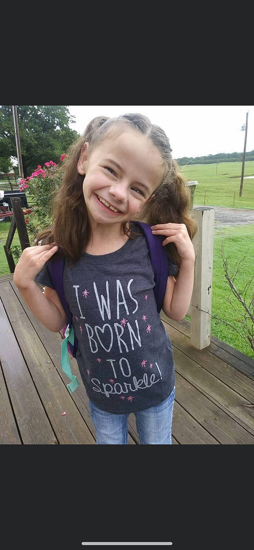 Emalee joined the competition — help win amazing prizes! blond, denim, electric_blue, fun, gesture, grass, hairstyle, handwriting, happy, jeans, joy, leisure, person, plant, skin, sleeve, smile, t_shirt, tree, tripod