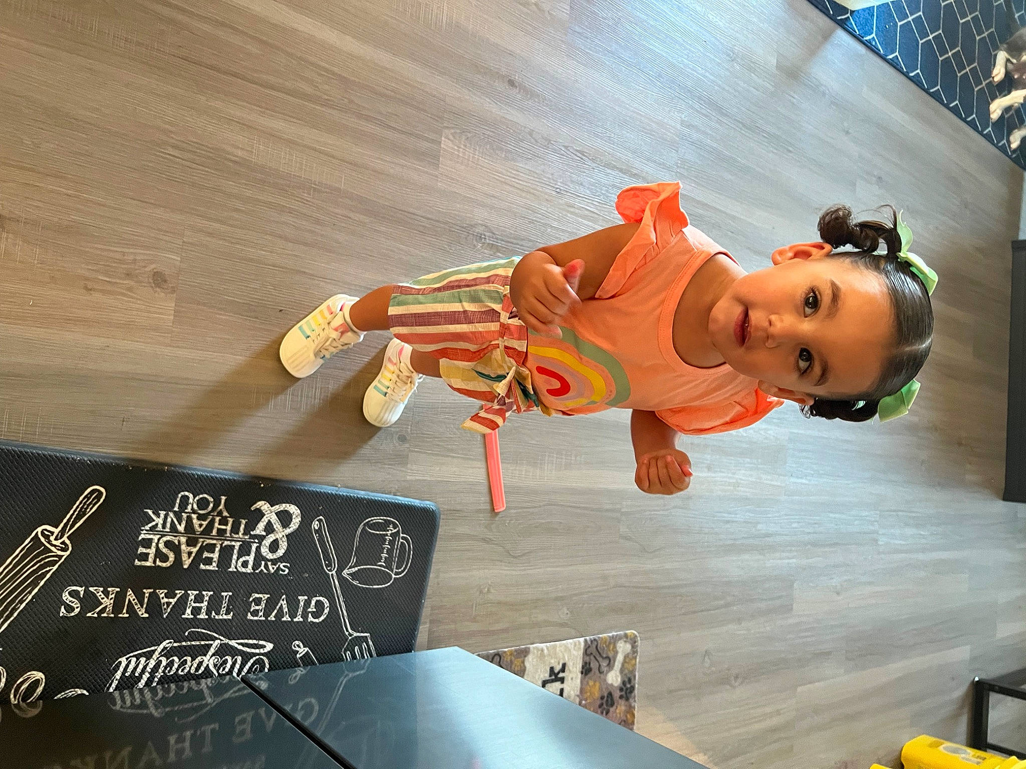 Eva joined the competition — help win amazing prizes! animation, carmine, child, concrete, costume, fictional_character, flooring, font, fun, person, personal_protective_equipment, tire, toddler, toy, wood